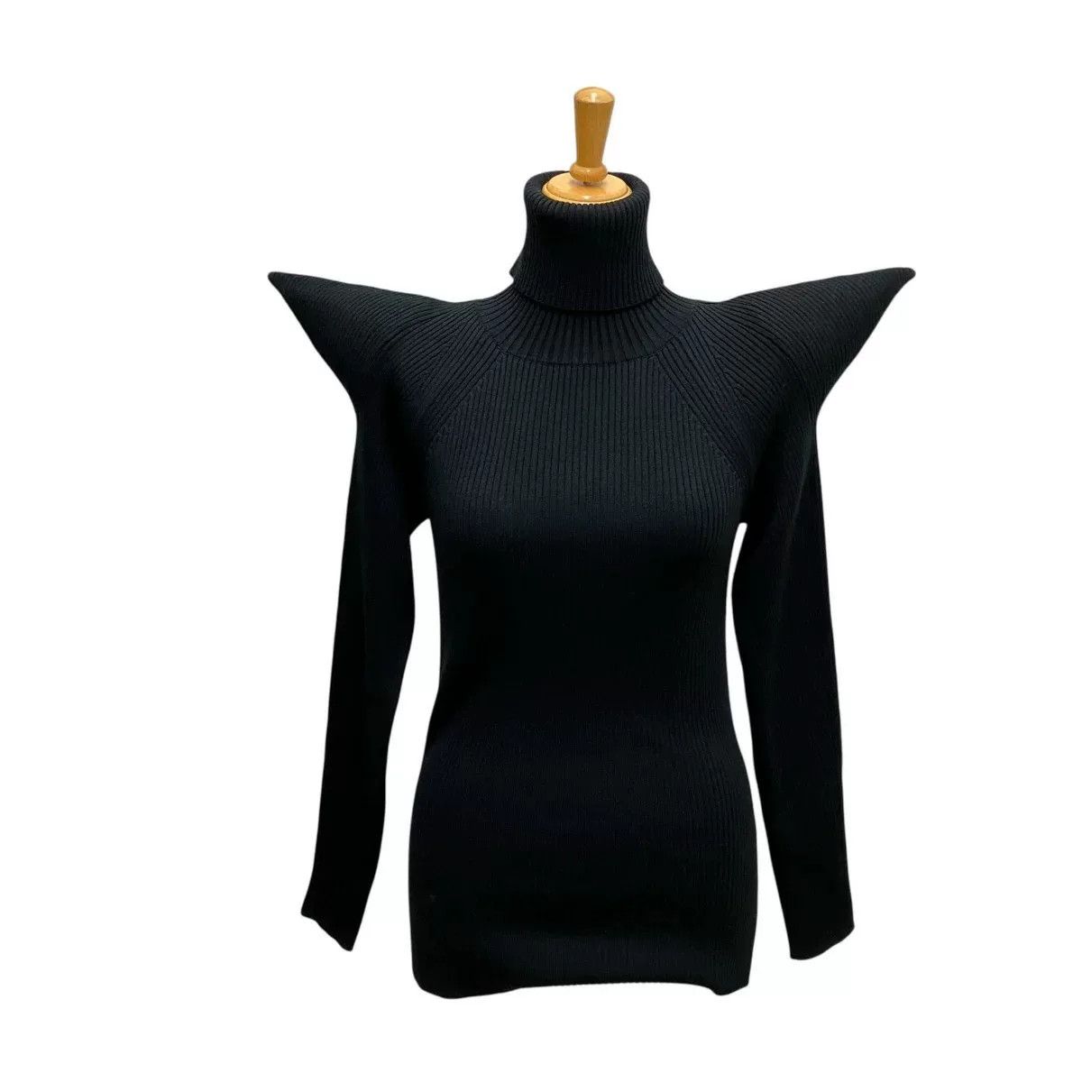 Junya Watanabe sculptural black wool knit top by junya watanabe Size US M / EU 48-50 / 2 - 2 Thumbnail