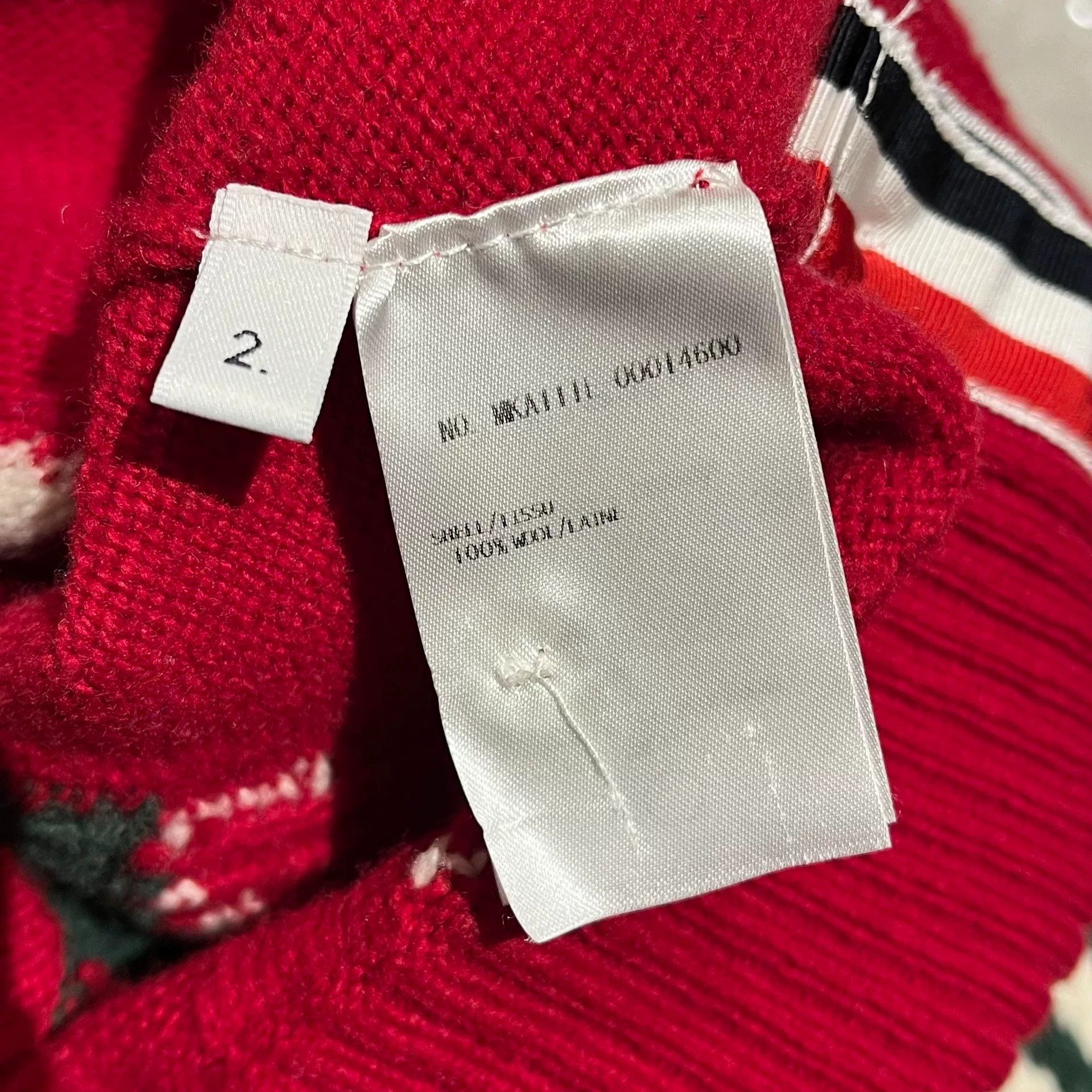 Thom Browne red knitted wool Christmas sweater Size US M / EU 48-50 / 2 - 4 Thumbnail