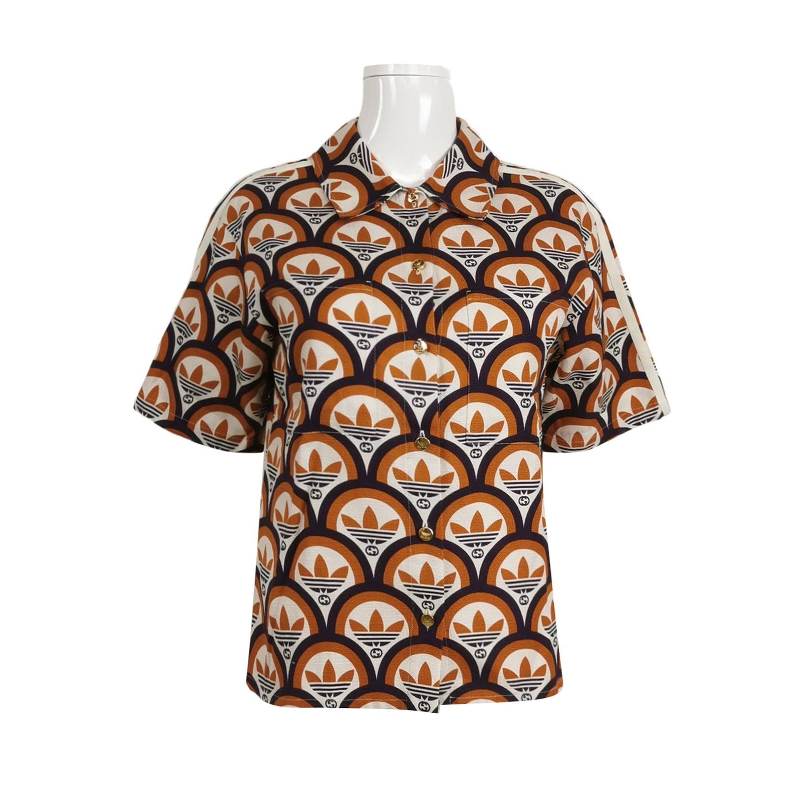 Gucci Gucci x adidas Trefoil Logo Print Short-Sleeve Shirt Size L / US 10 / IT 46 - 2 Thumbnail