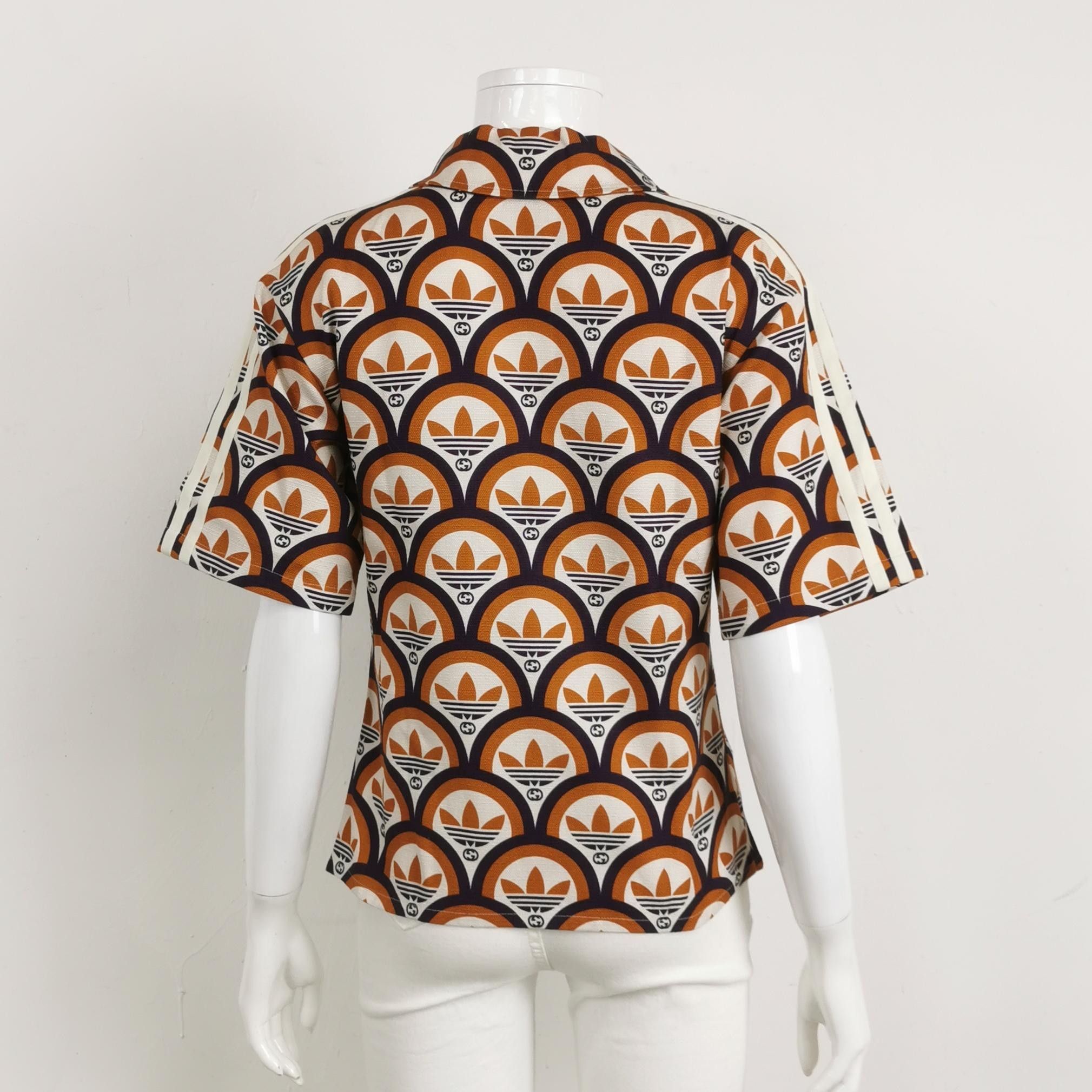 Gucci Gucci x adidas Trefoil Logo Print Short-Sleeve Shirt Size L / US 10 / IT 46 - 3 Thumbnail