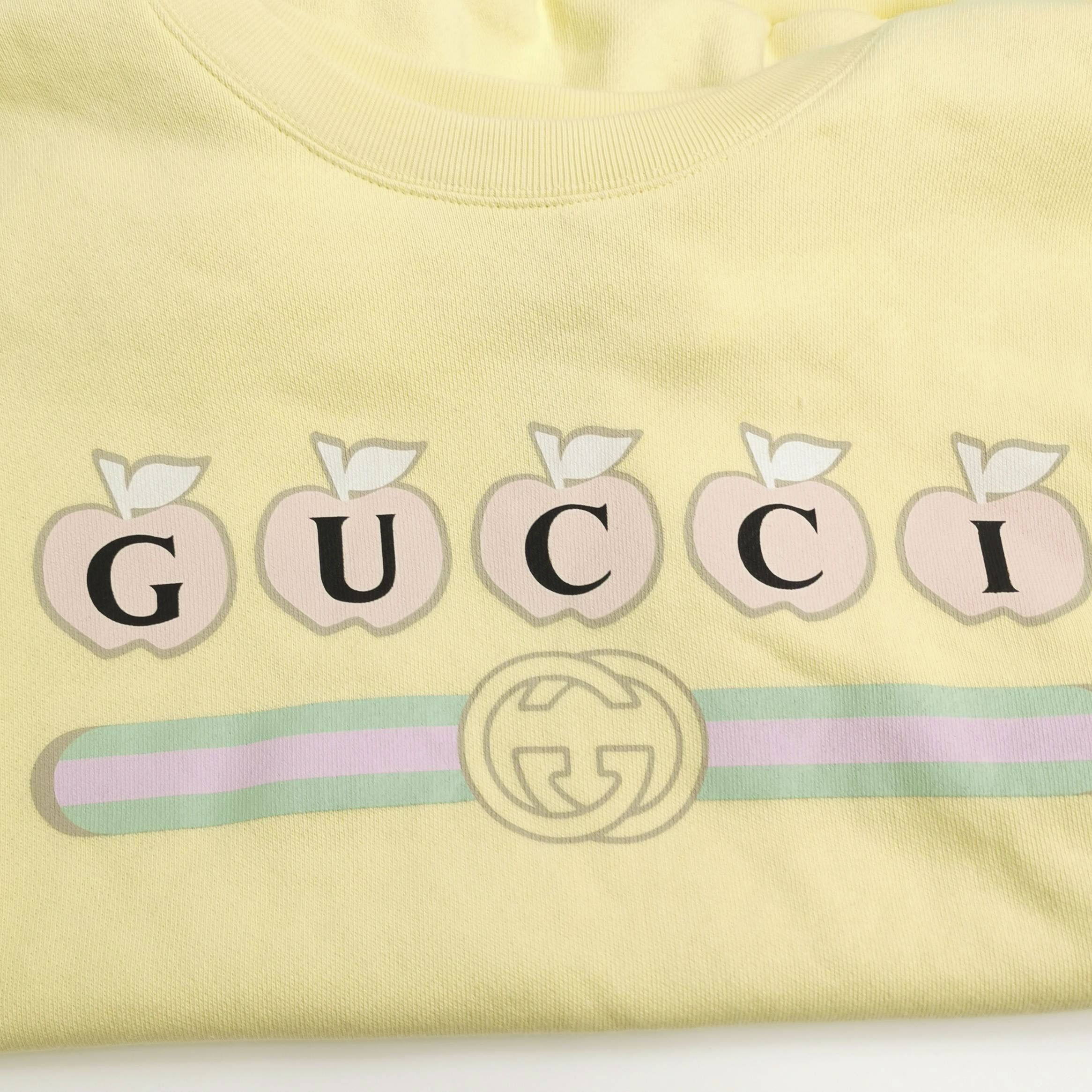 Gucci Gucci Yellow Logo Crewneck Sweatshirt M Size M / US 6-8 / IT 42-44 - 6 Thumbnail