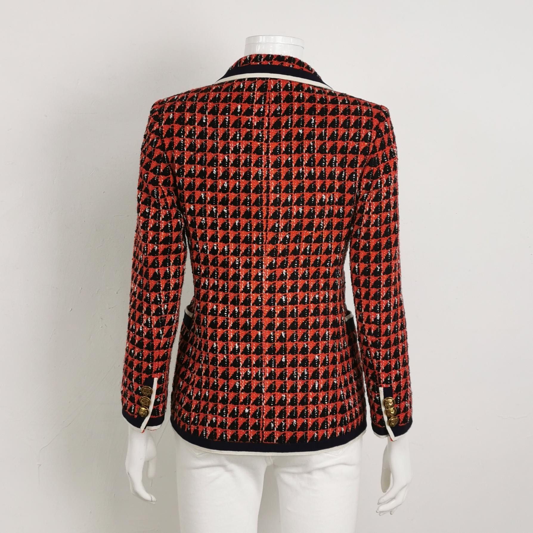 Gucci Gucci XS Check Pattern Single-Breasted Blazer Size XS / US 0-2 / IT 36-38 - 4 Thumbnail