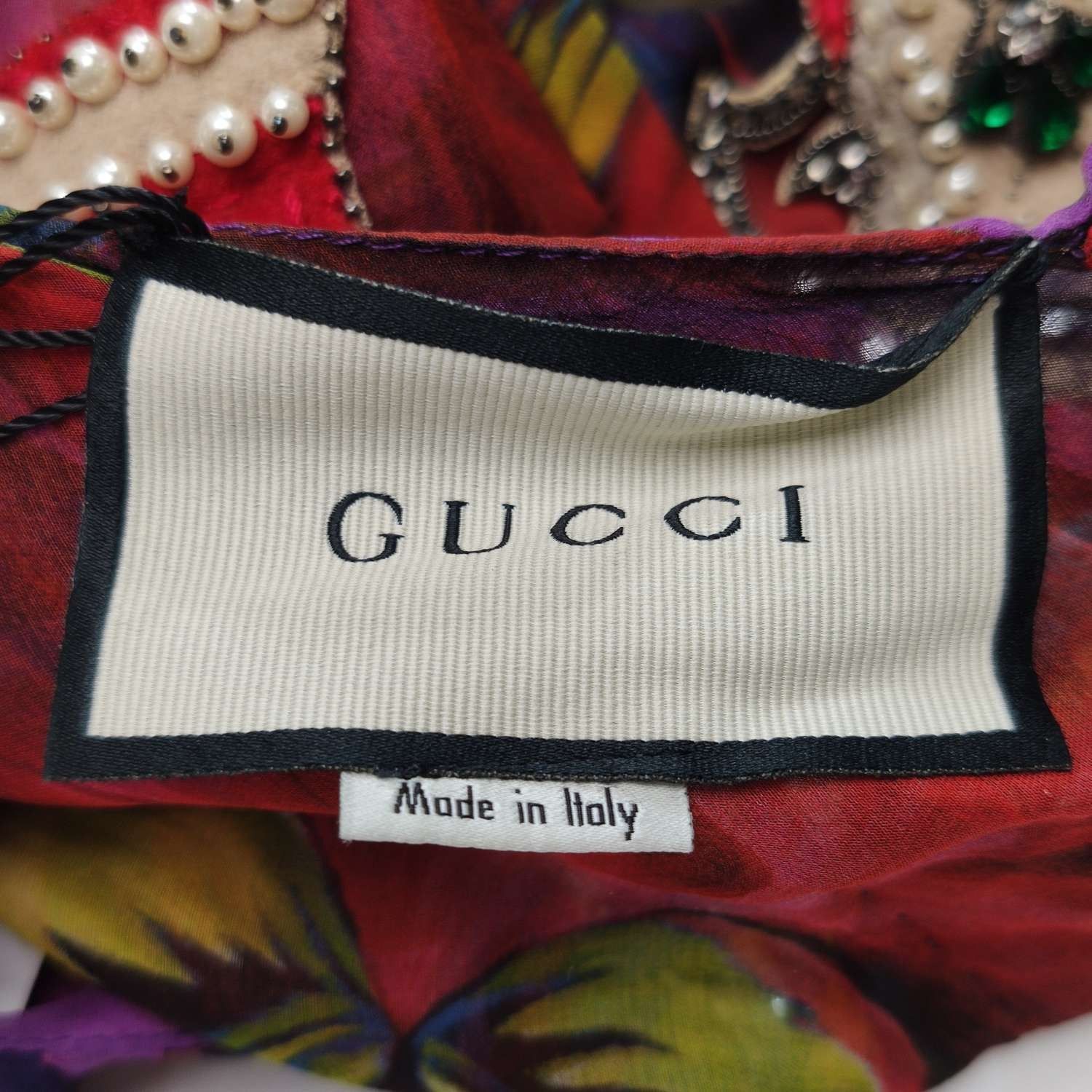 Gucci Gucci Silk Printed Crew Neck Long-Sleeve Dress Size M / US 6-8 / IT 42-44 - 10 Thumbnail