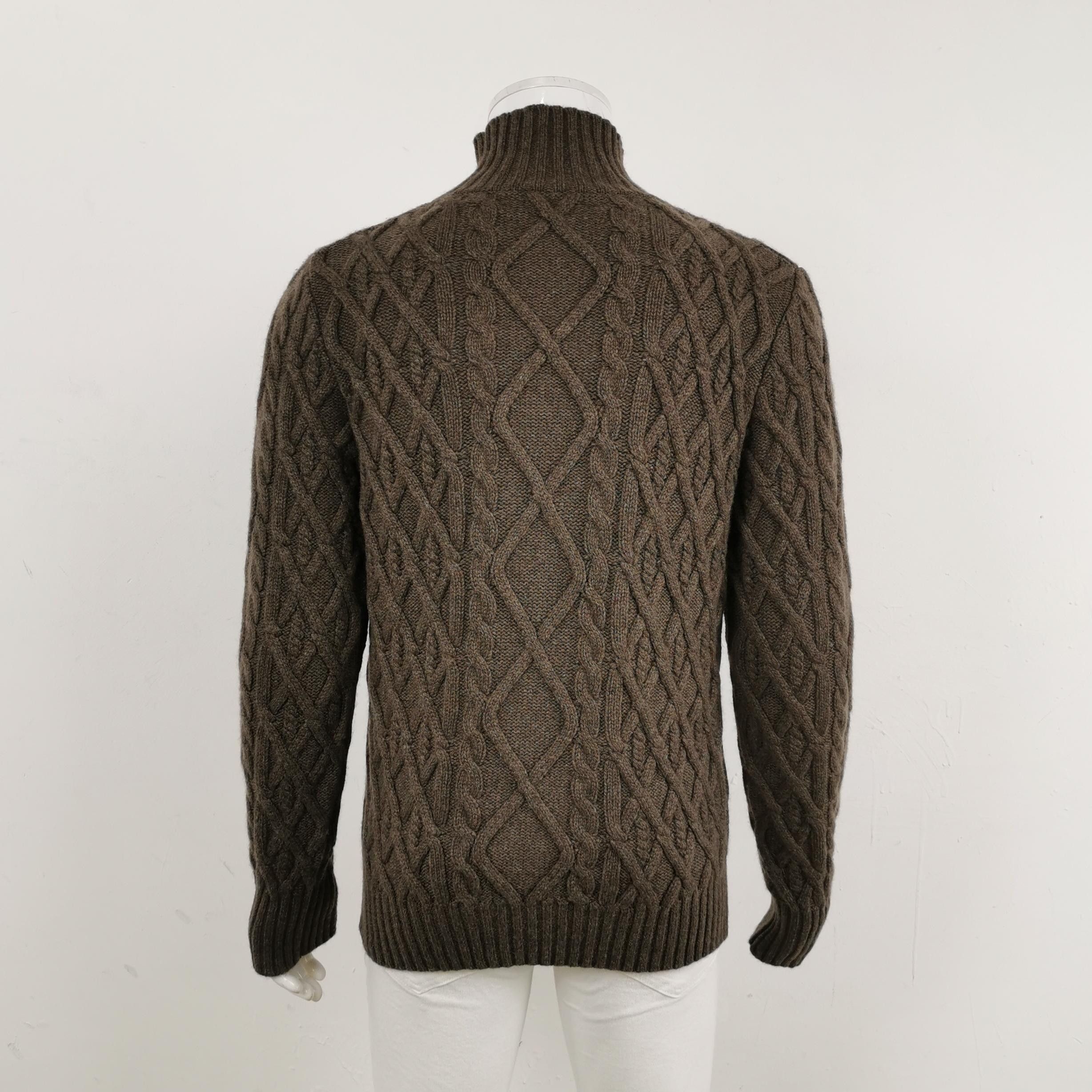 Dior Dior CD Logo Brown Cable-Knit Turtleneck Sweater Size US S / EU 44-46 / 1 - 3 Thumbnail