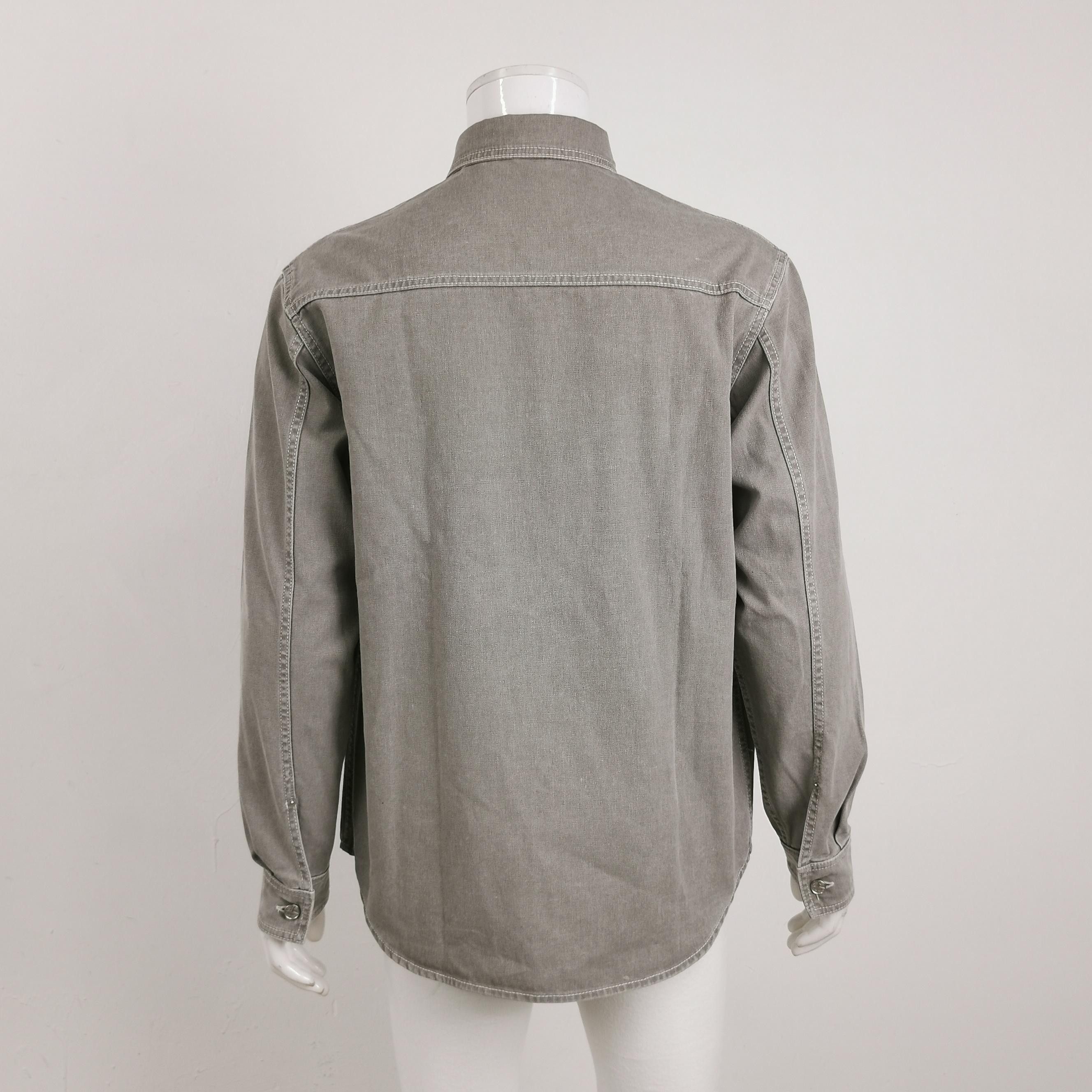 Dior Dior Gray Cotton Logo Embroidered Shirt Size US S / EU 44-46 / 1 - 4 Thumbnail