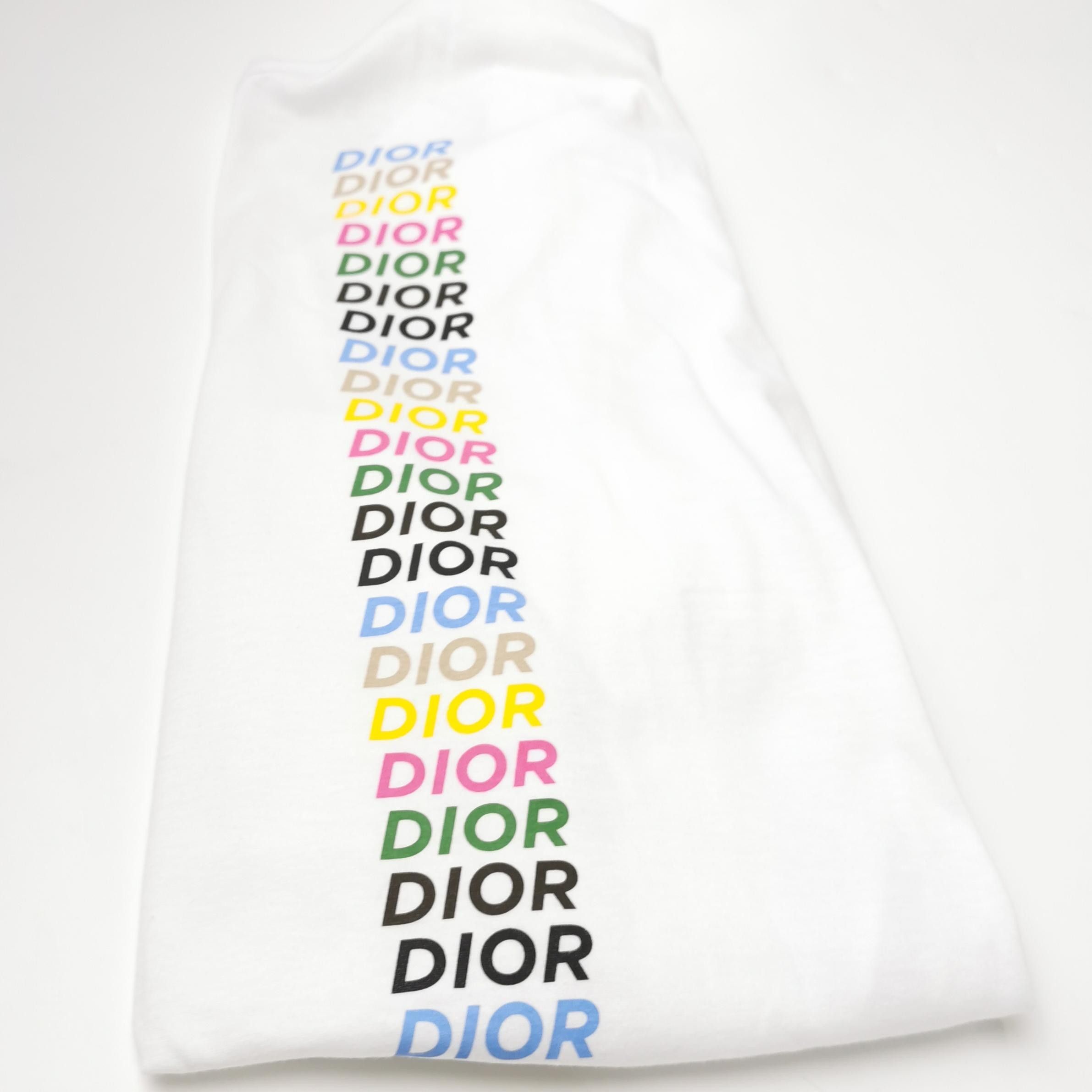 Dior White Dior Rainbow Logo Print T-shirt Size US M / EU 48-50 / 2 - 5 Thumbnail