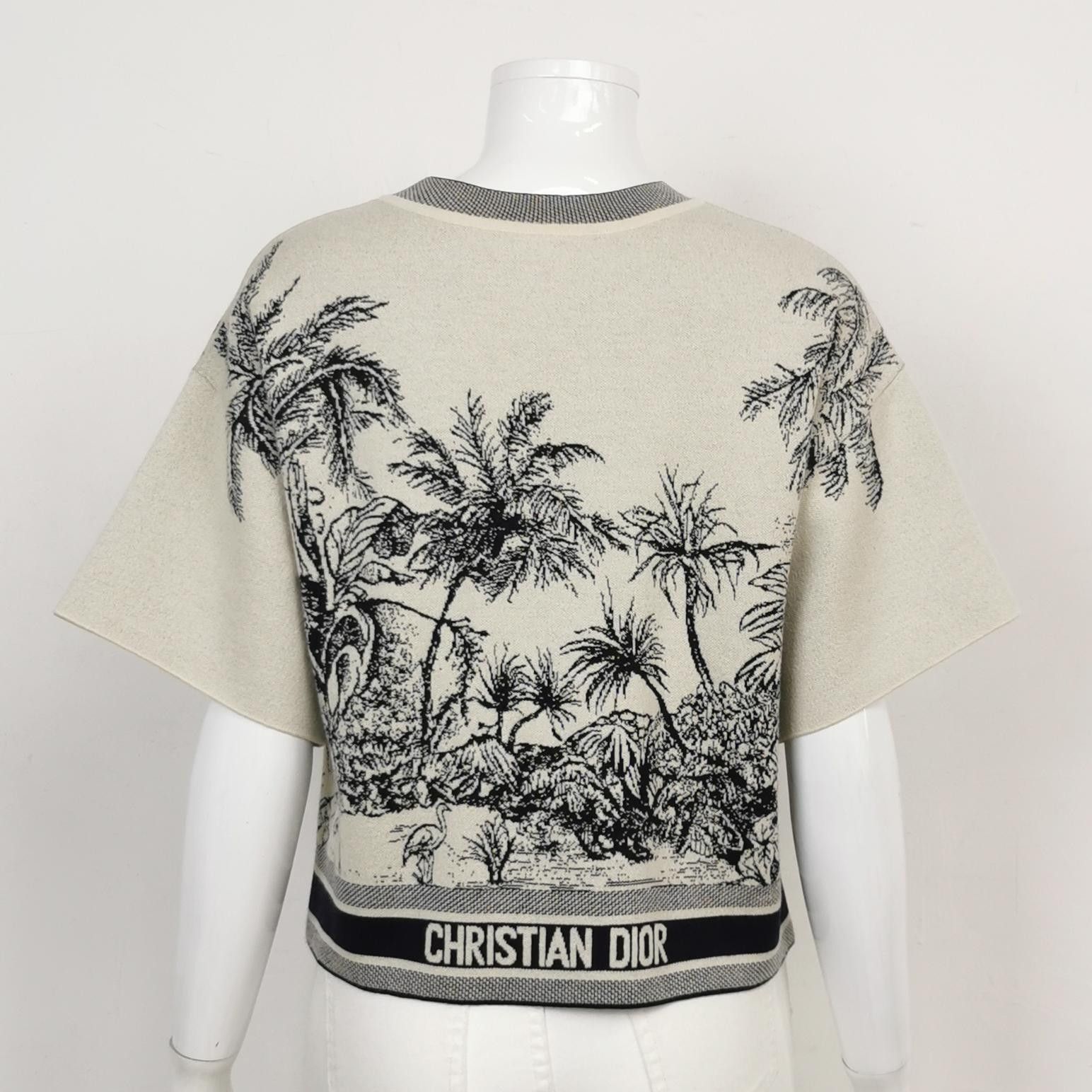 Dior Dior Chez Moi Beige Palm Tree Knit Sweater US2 Size XS / US 0-2 / IT 36-38 - 4 Thumbnail