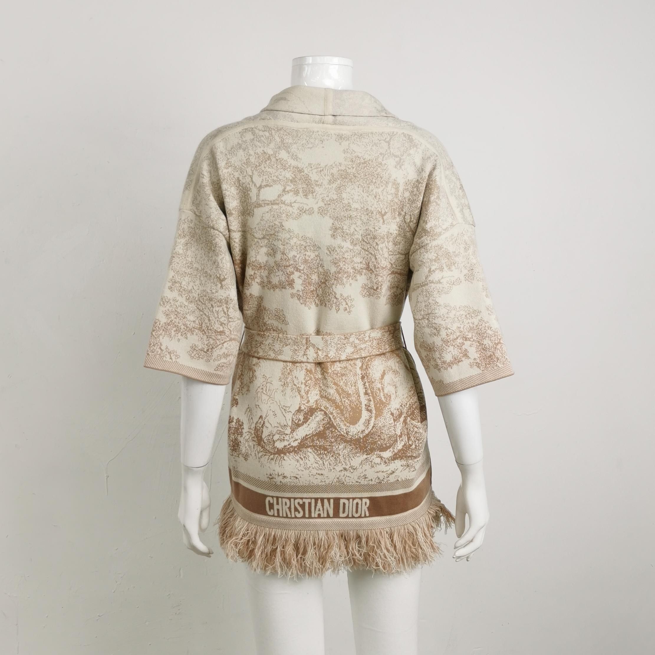 Dior Dior Wool-Cashmere V-Neck Belted Tree Print Robe Size L / US 10 / IT 46 - 4 Thumbnail
