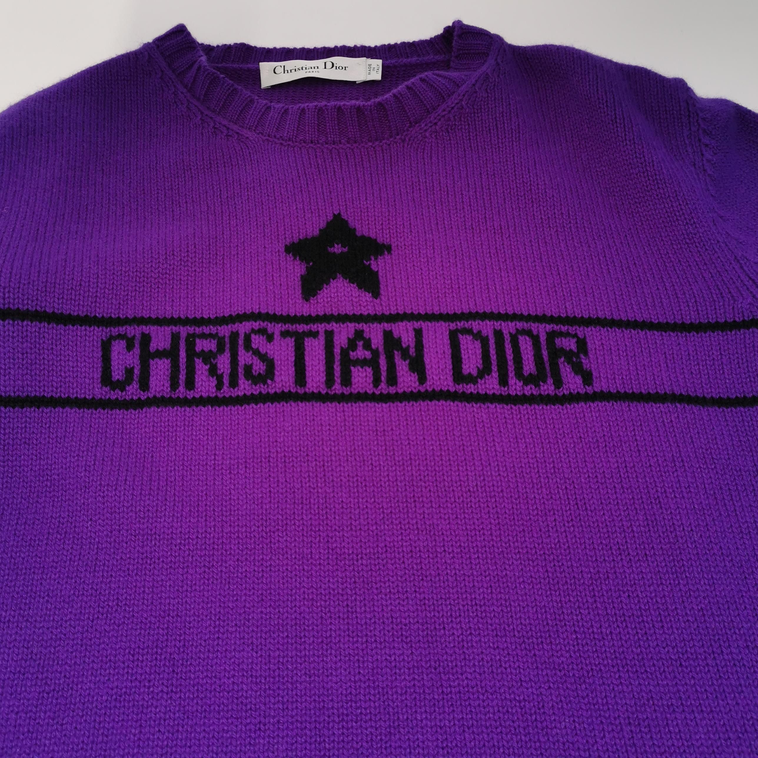 Dior Dior Purple Cashmere Logo Crewneck Sweater XL Size XL / US 12-14 / IT 48-50 - 6 Thumbnail