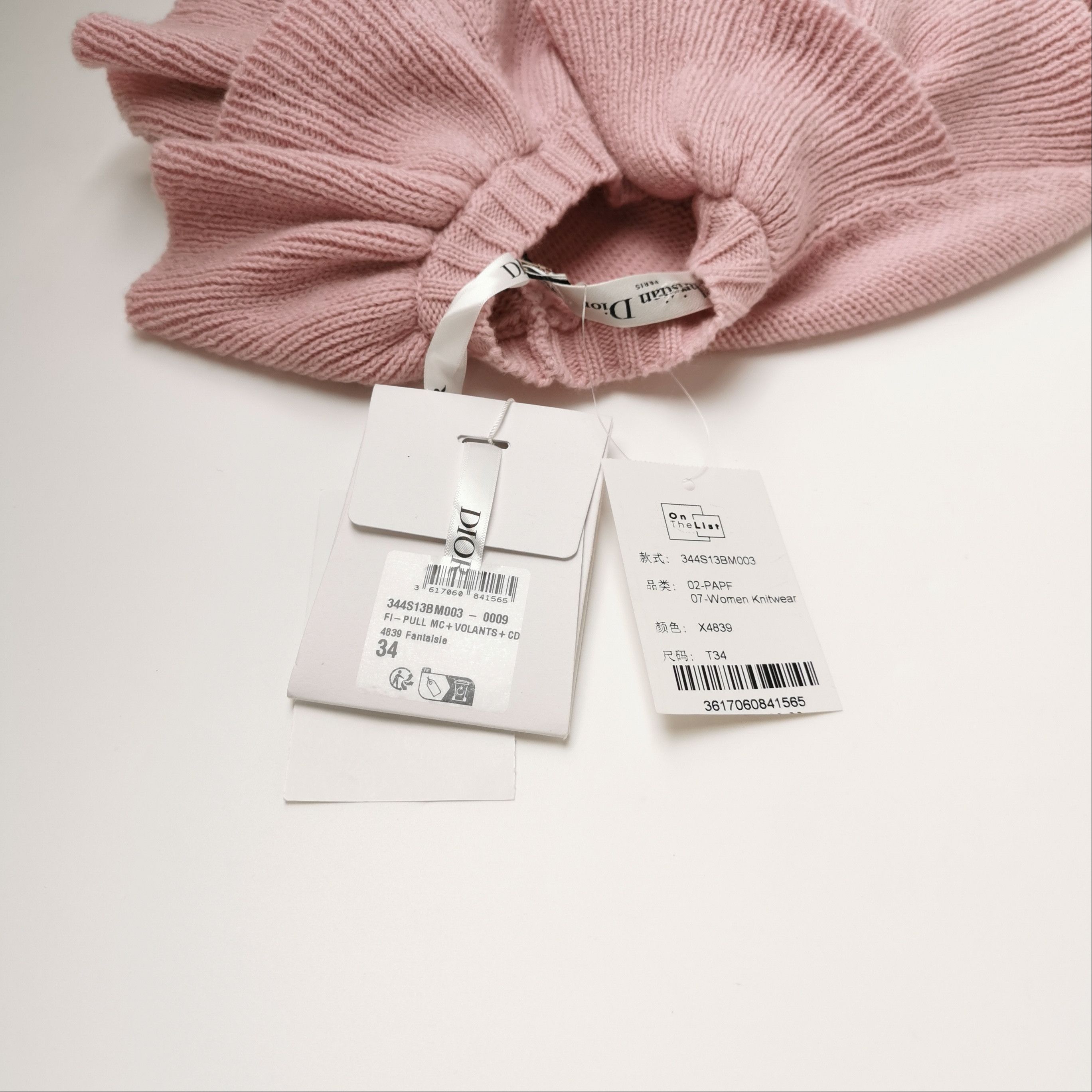 Dior Christian Dior Pink Ruffled Sleeve Knit Sweater Size M / US 6-8 / IT 42-44 - 10 Thumbnail