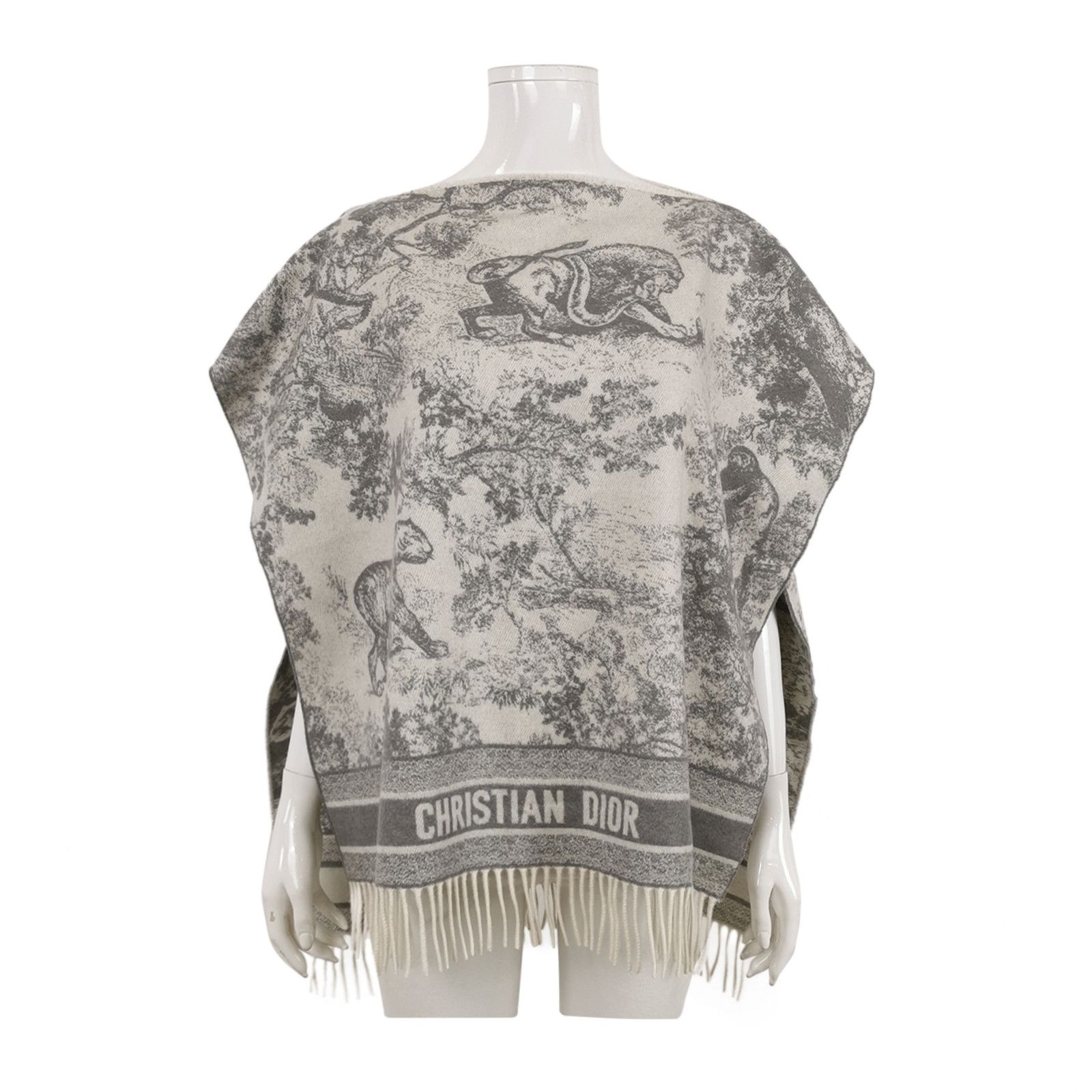 Dior Dior Cashmere Logo Animal Print Cape Shawl One Size Size ONE SIZE - 2 Thumbnail