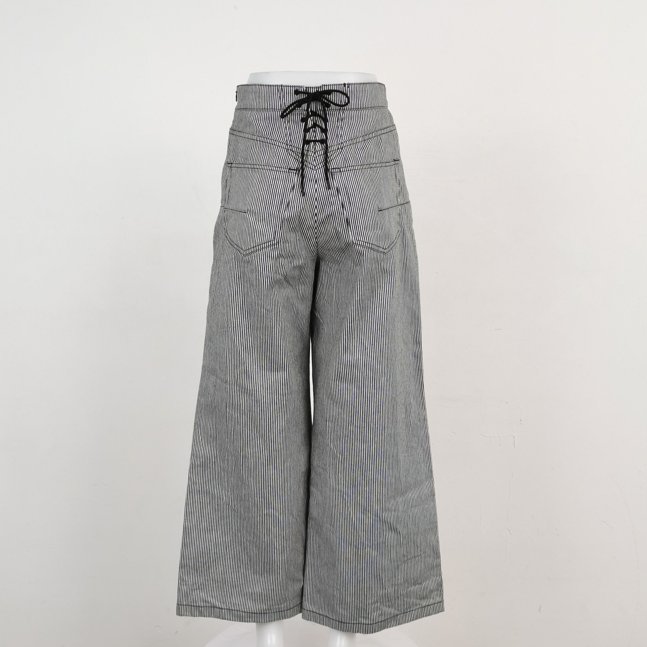 Dior Dior Cotton Striped Wide-Leg Pants S/US4 Size 27" / US 4 / IT 40 - 3 Thumbnail