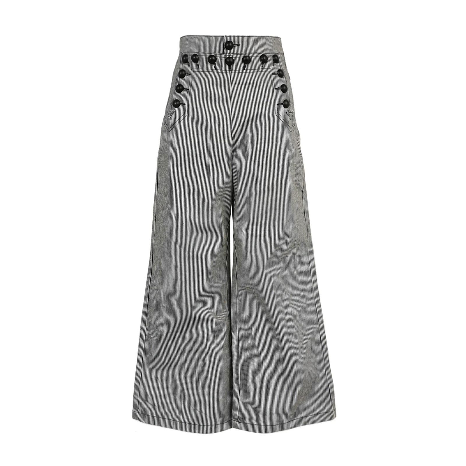 Dior Dior Cotton Striped Wide-Leg Pants S/US4 Size 27" / US 4 / IT 40 - 2 Thumbnail