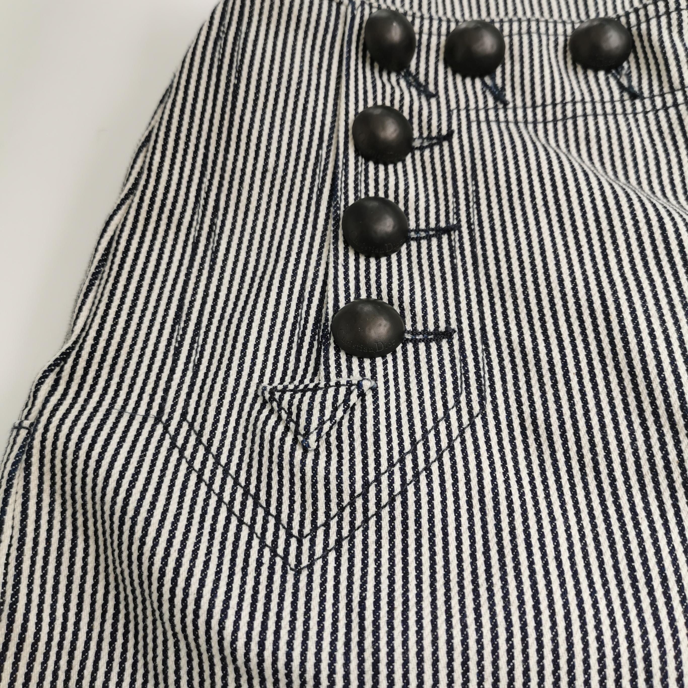 Dior Dior Cotton Striped Wide-Leg Pants S/US4 Size 27" / US 4 / IT 40 - 6 Thumbnail