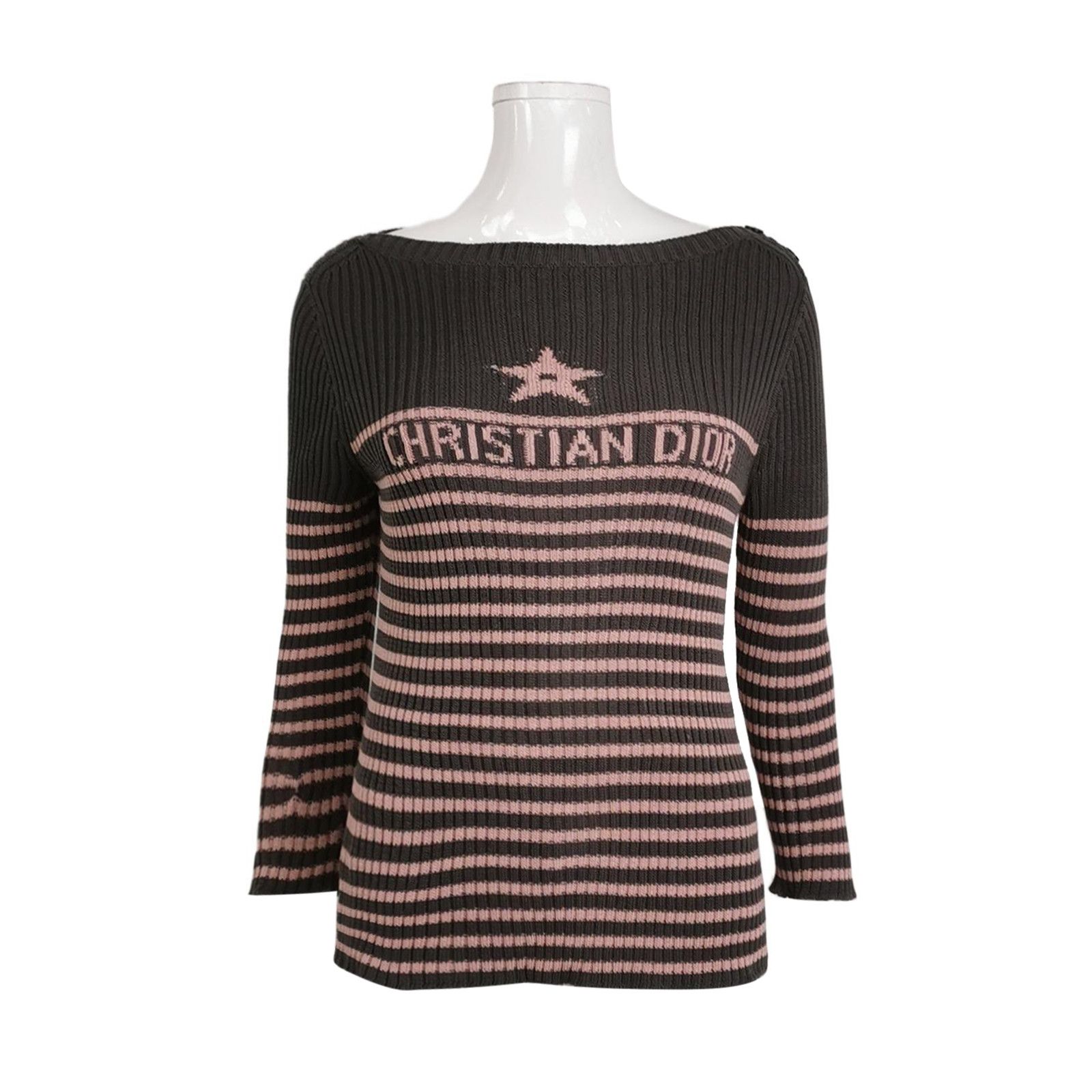 Dior Dior Colorblock Stripe Logo Cotton Sweater US8 Size L / US 10 / IT 46 - 2 Thumbnail