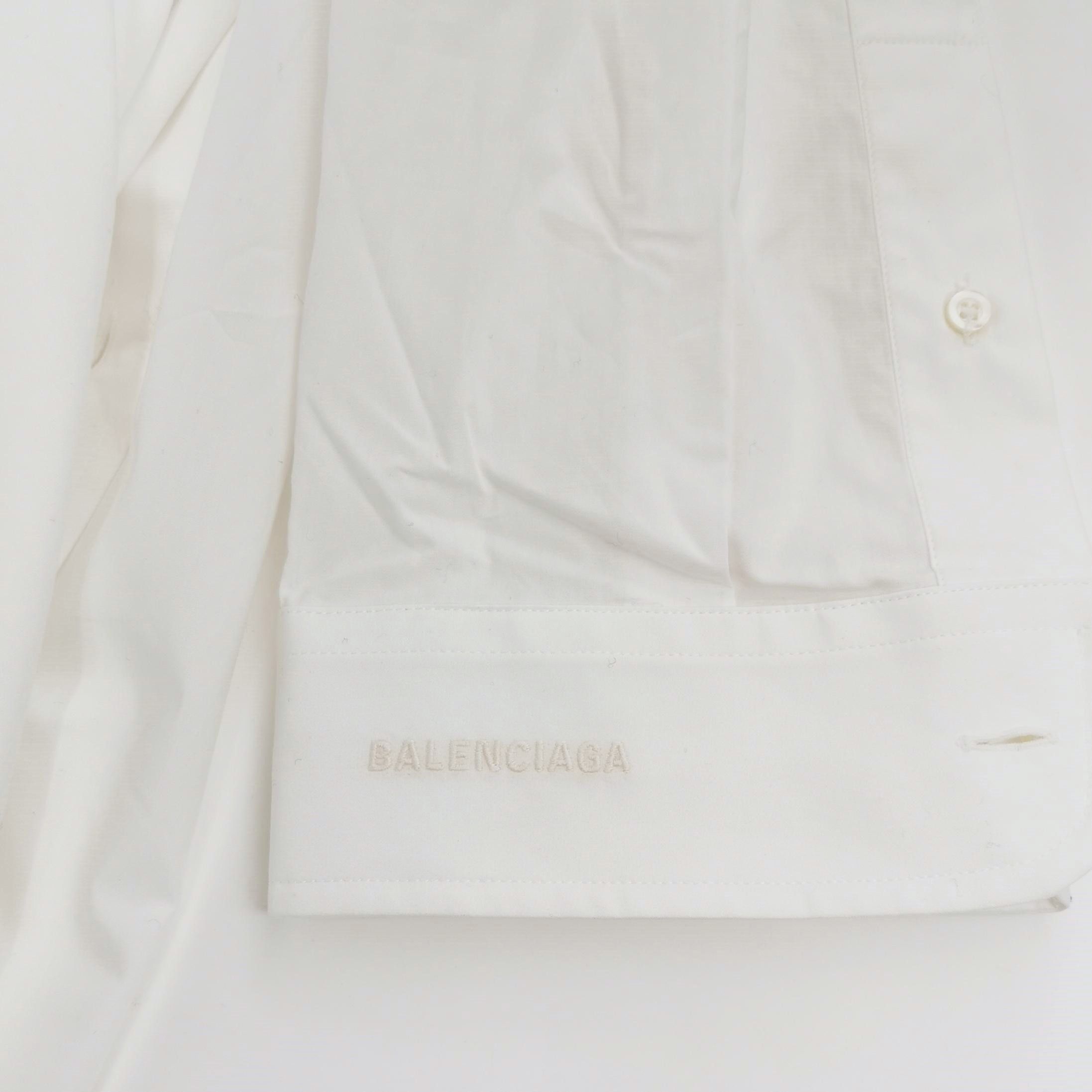 Balenciaga Balenciaga White Cotton Spread Collar Shirt XXXS Size US XXS / EU 40 - 5 Thumbnail