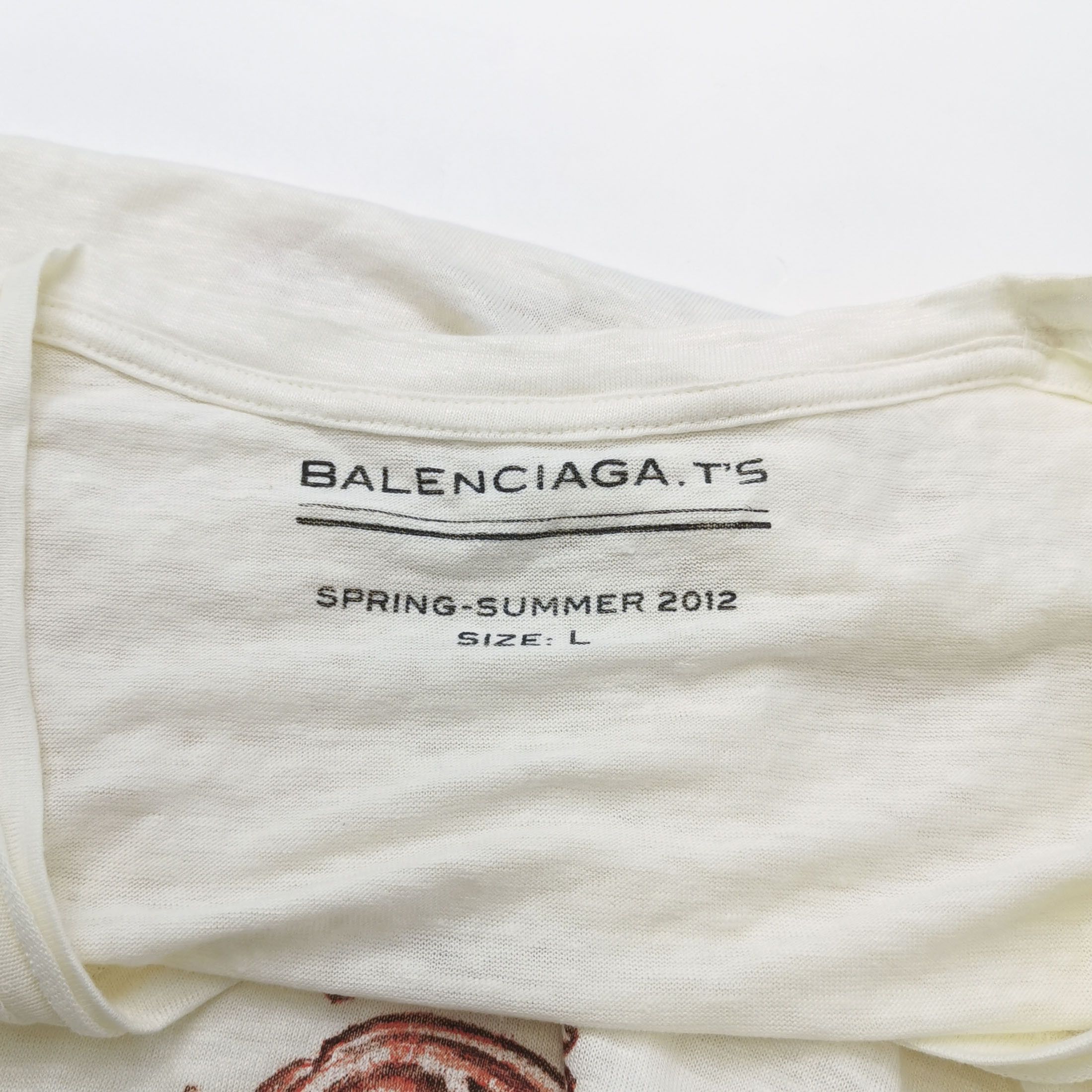 Balenciaga Balenciaga Linen Colorblock Pattern Short-Sleeve T-Shirt L Size L / US 10 / IT 46 - 5 Thumbnail