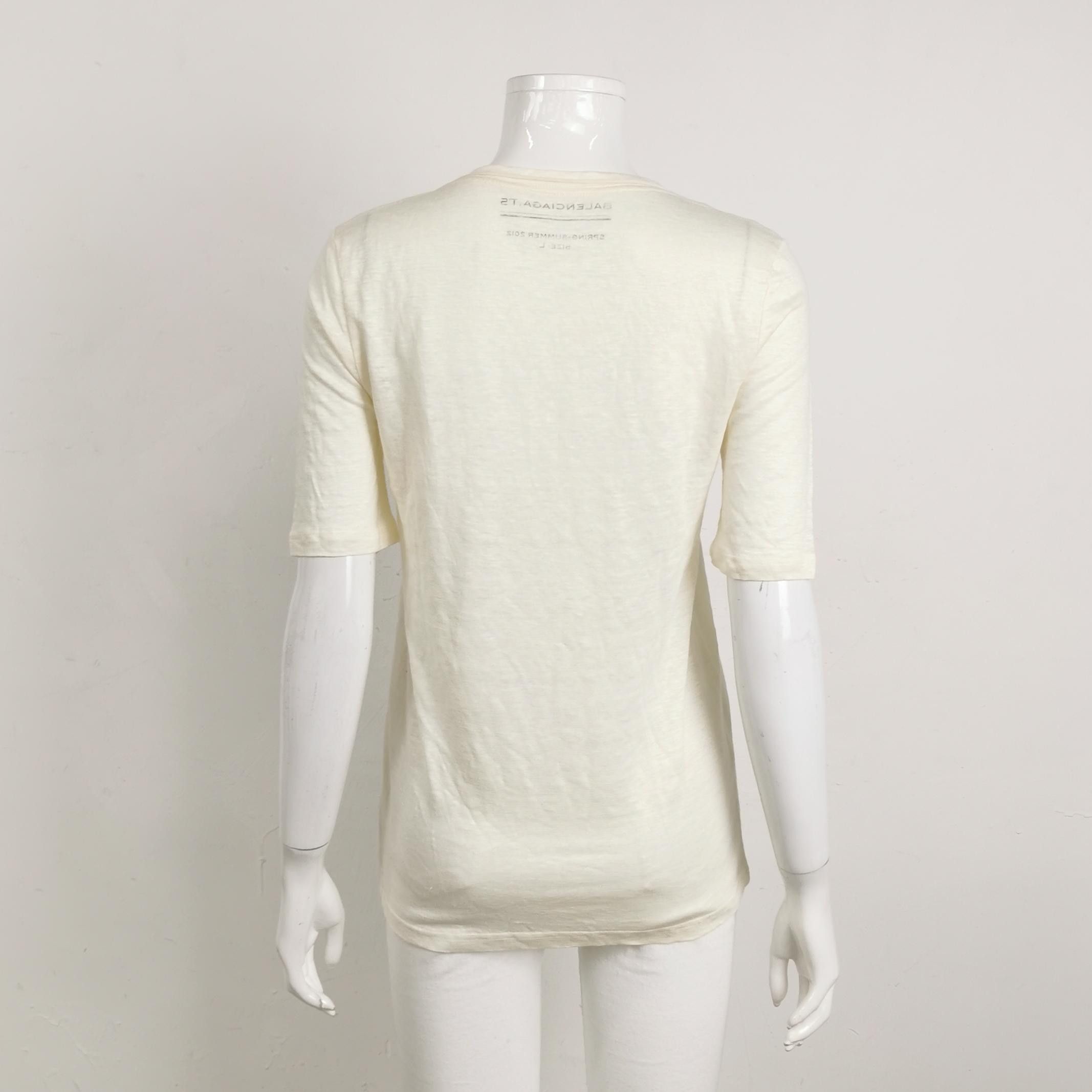 Balenciaga Balenciaga Linen Colorblock Pattern Short-Sleeve T-Shirt L Size L / US 10 / IT 46 - 4 Thumbnail
