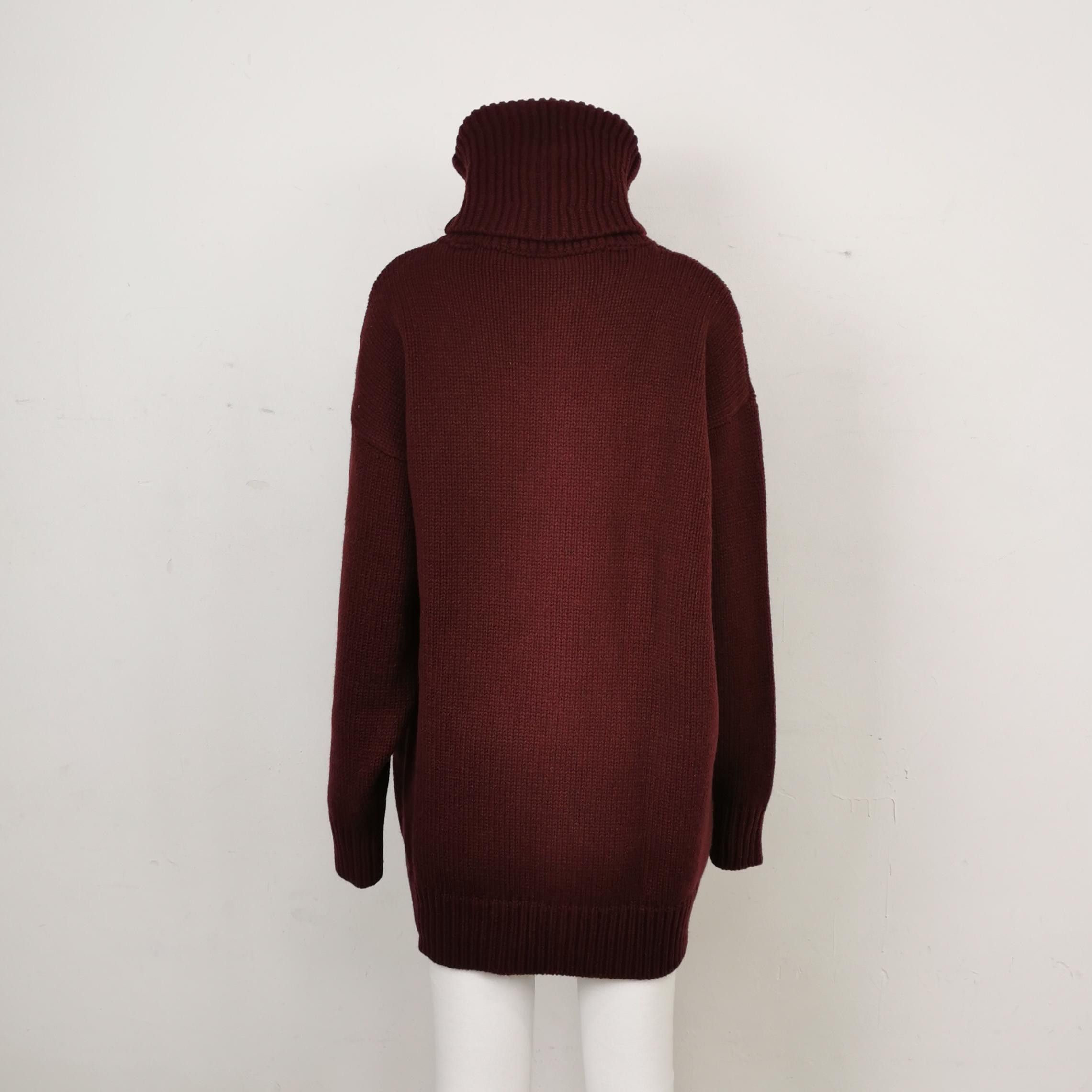 Balenciaga Oversized Maroon Turtleneck Sweater S Size S / US 4 / IT 40 - 4 Thumbnail