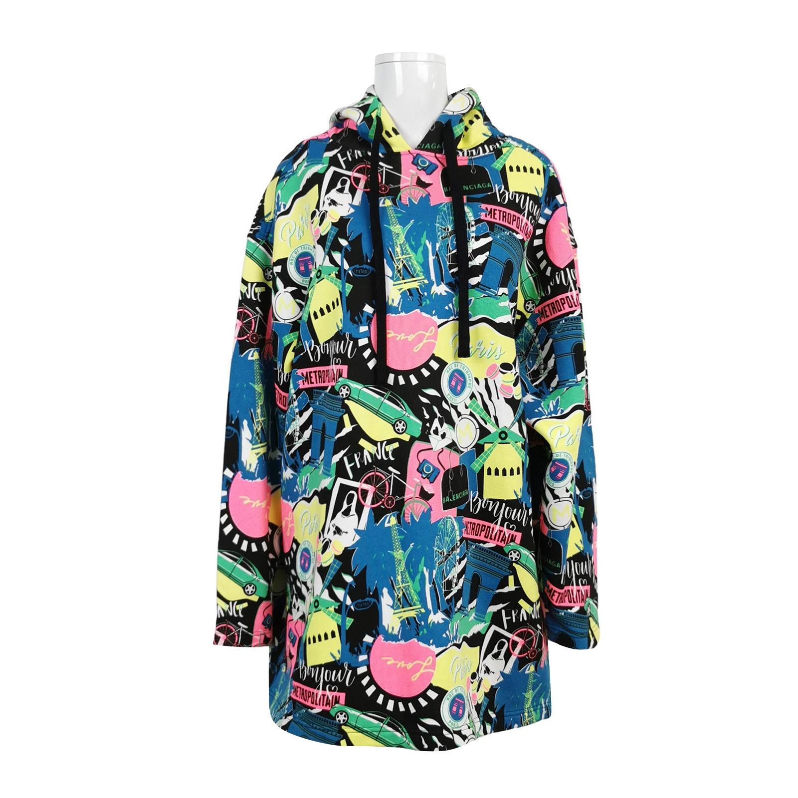 Balenciaga Balenciaga XS Cotton Graphic Print Hoodie Size XS / US 0-2 / IT 36-38 - 2 Thumbnail