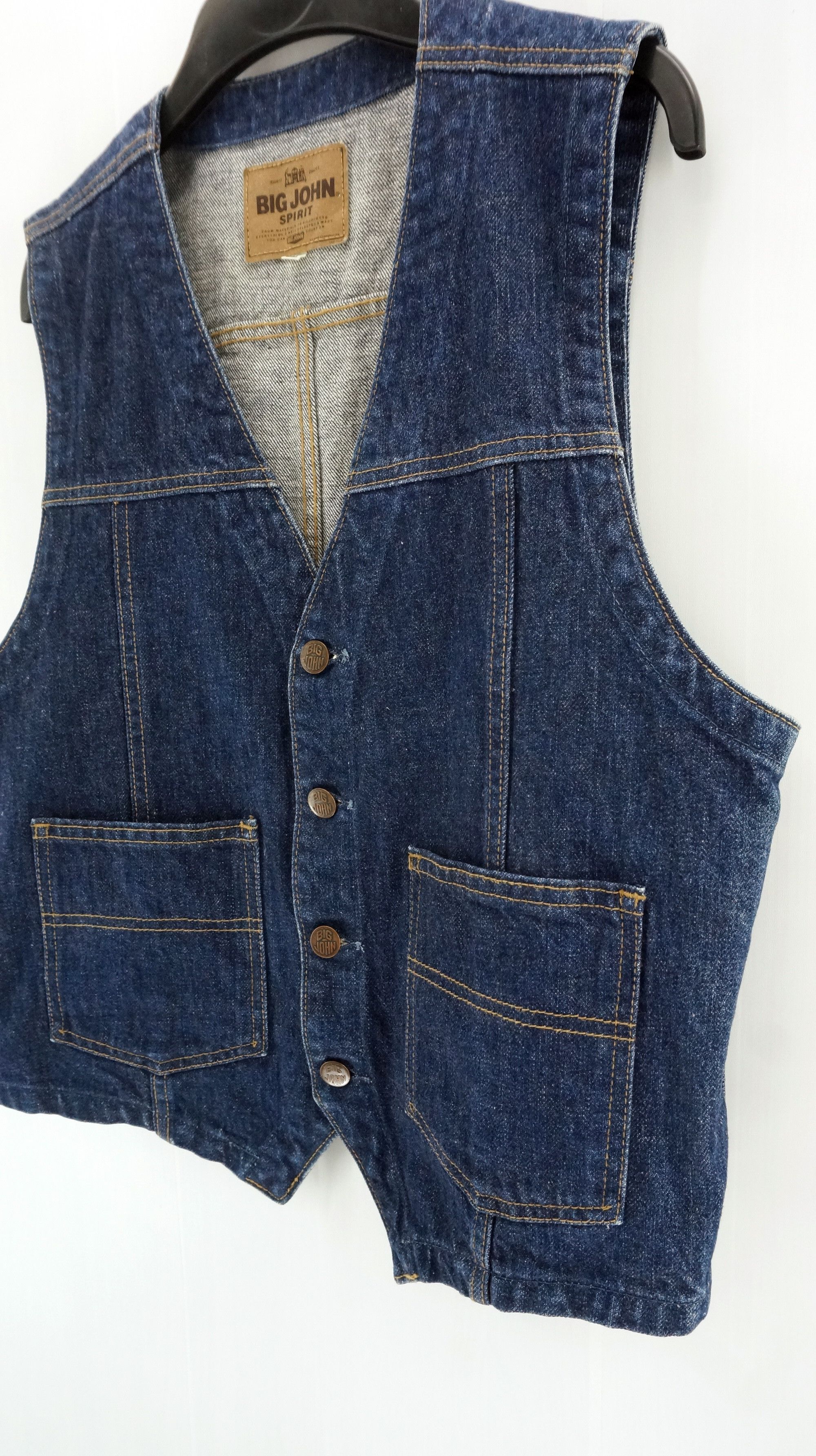 Big John Vintage Japanese Brand - Big John Denim Vest Size US S / EU 44-46 / 1 - 2 Thumbnail