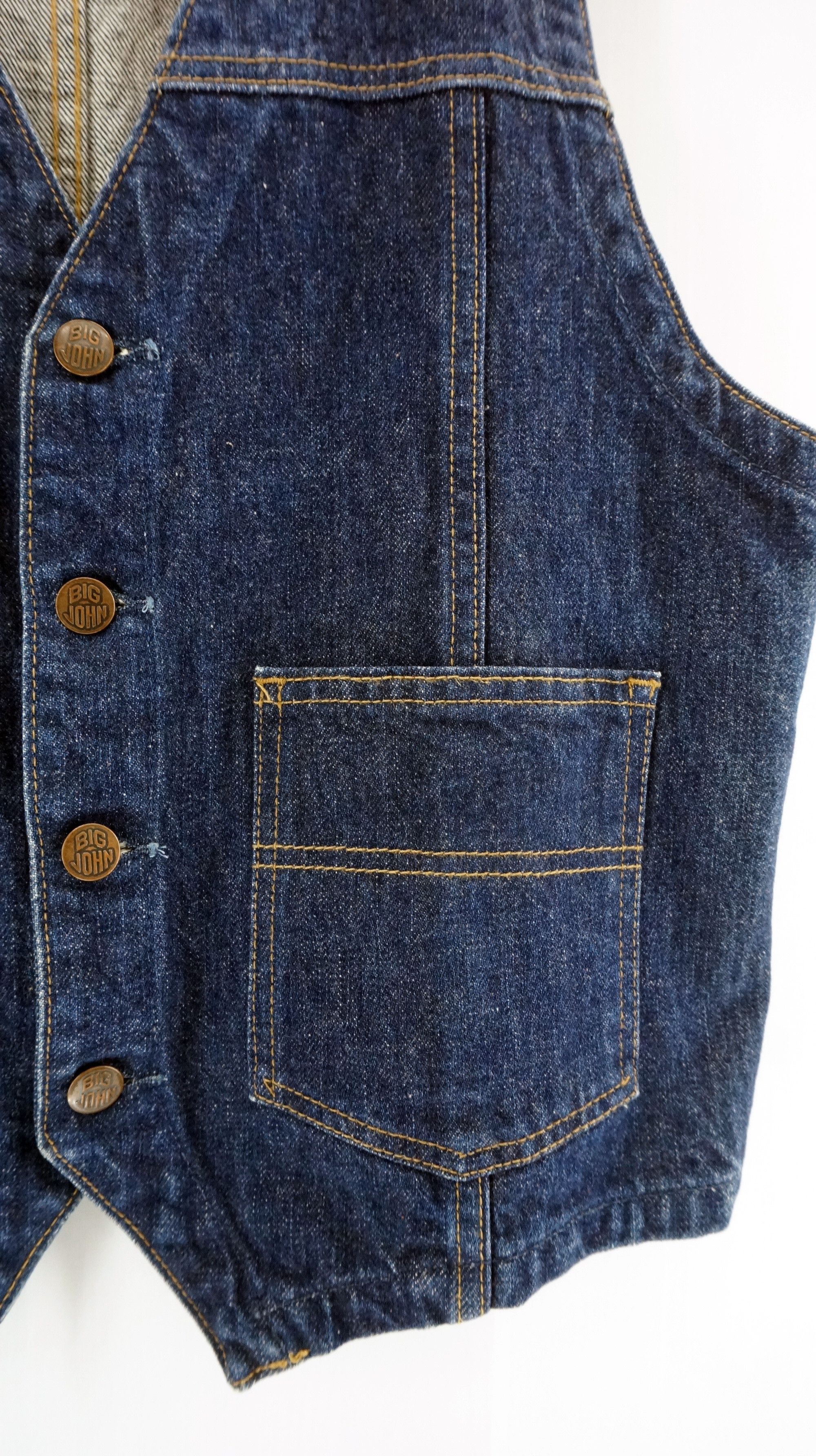 Big John Vintage Japanese Brand - Big John Denim Vest Size US S / EU 44-46 / 1 - 5 Thumbnail