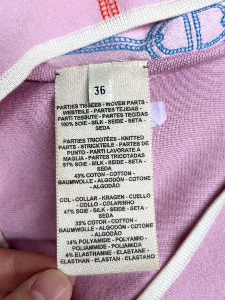 Hermes Hermes Silk Short Sleeve Logo Top Size US XS / EU 42 / 0 - 4 Thumbnail