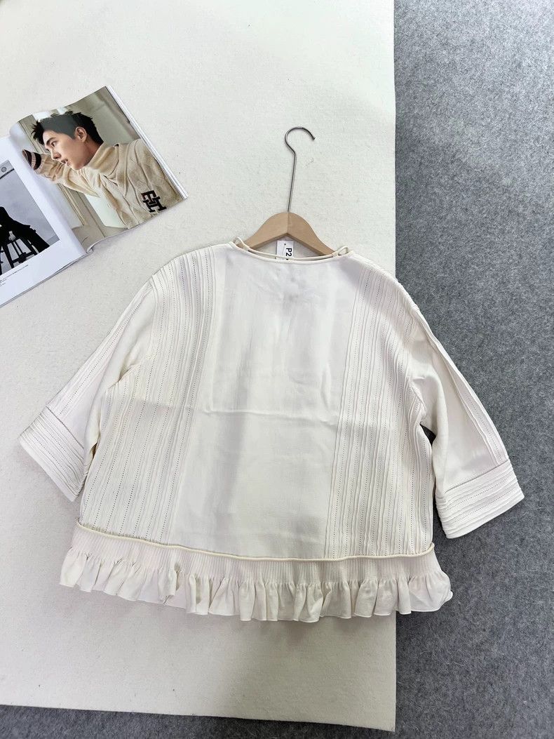 Hermes HERMES Ruffled Short Sleeve Top Size US S / EU 44-46 / 1 - 4 Thumbnail
