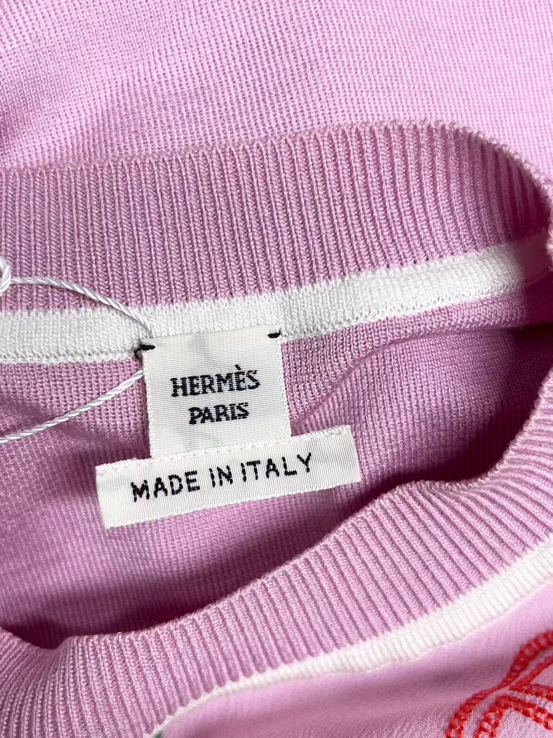 Hermes Hermes Silk Short Sleeve Logo Top Size US XS / EU 42 / 0 - 5 Thumbnail