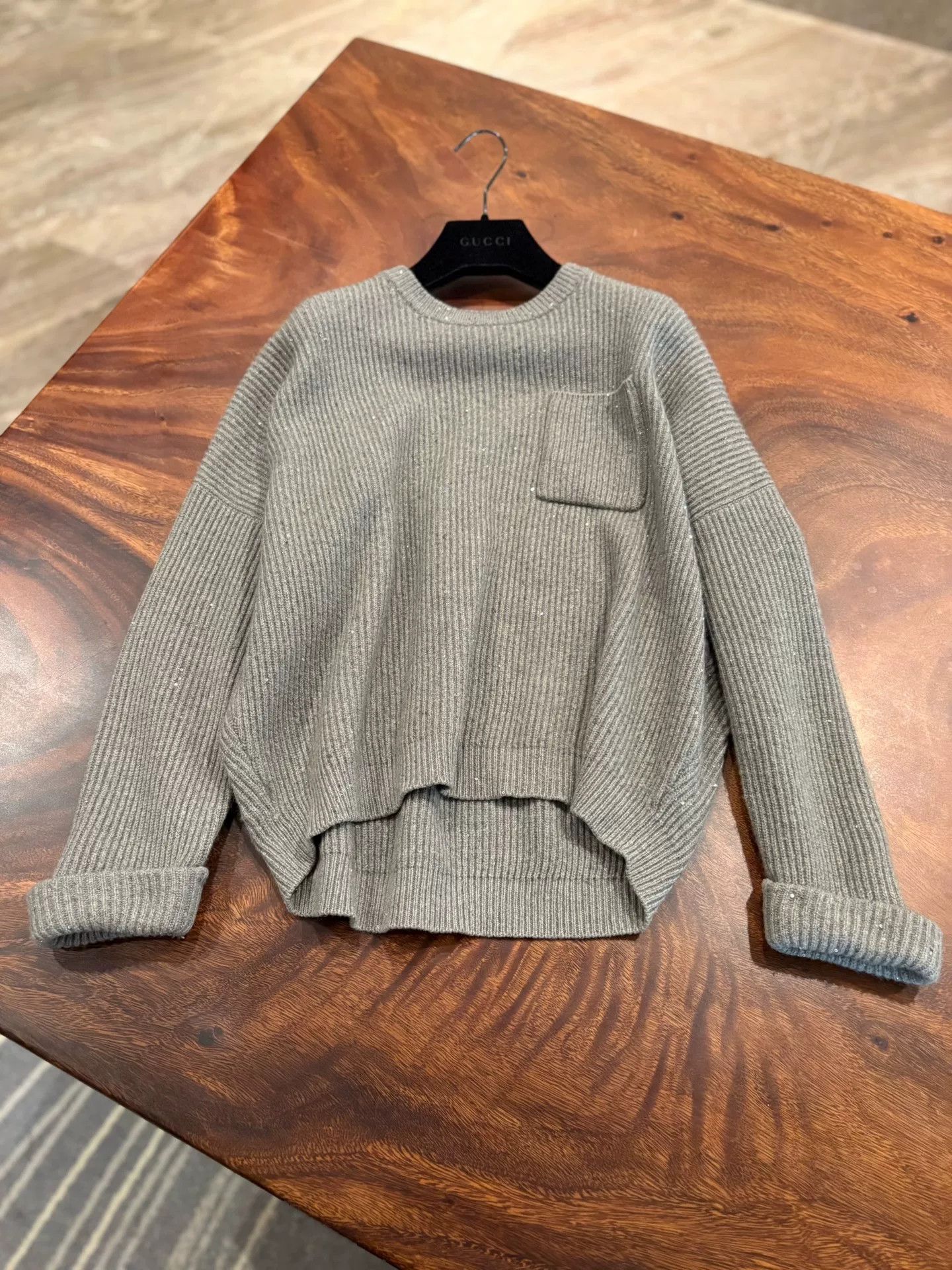 Brunello Cucinelli Brunello Cucinelli Sequin Cashmere Sweater Size US L / EU 52-54 / 3 - 3 Thumbnail
