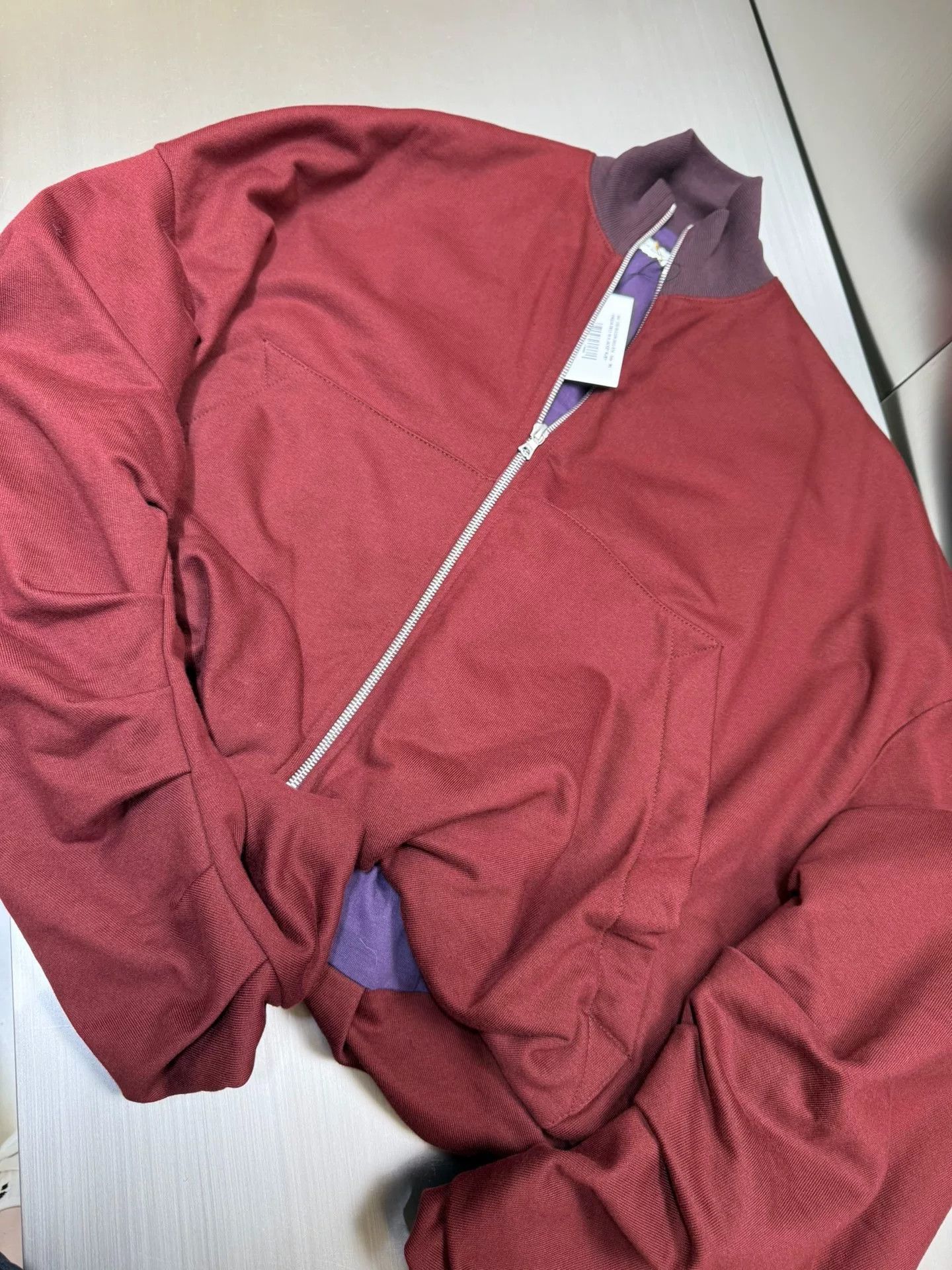 Dries Van Noten Dries Van Noten Burgundy Sweatshirt Jacket Size US XS / EU 42 / 0 - 3 Thumbnail