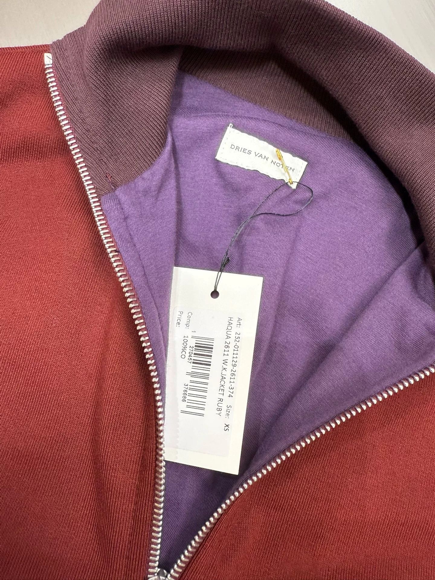 Dries Van Noten Dries Van Noten Burgundy Sweatshirt Jacket Size US XS / EU 42 / 0 - 4 Thumbnail