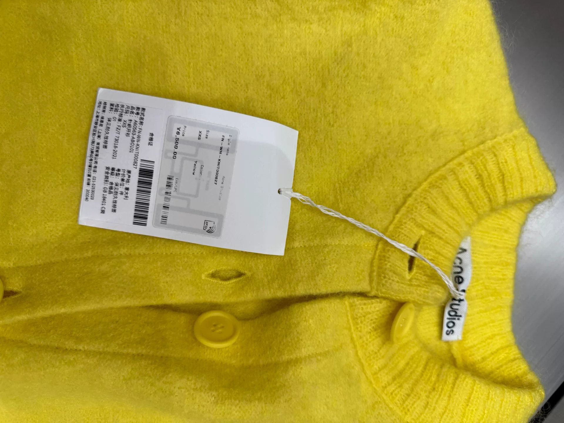 Acne Studios Acne Studios Yellow Knit Sweater XXS Size US XXS / EU 40 - 6 Thumbnail