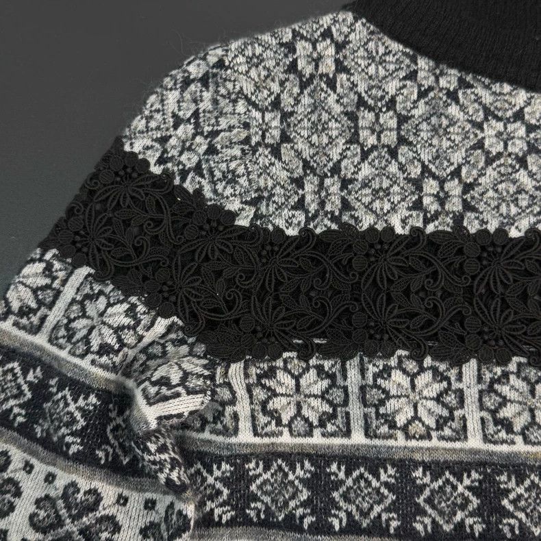 Chanel Chanel Black Gray Floral Knit Sweater Size US S / EU 44-46 / 1 - 7 Thumbnail