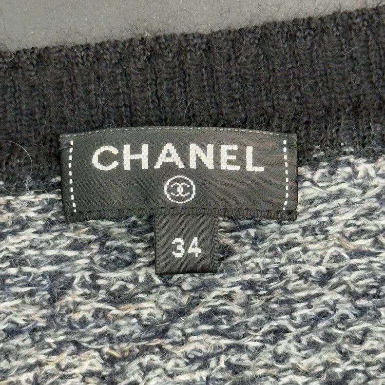 Chanel Chanel Black Gray Floral Knit Sweater Size US S / EU 44-46 / 1 - 5 Thumbnail