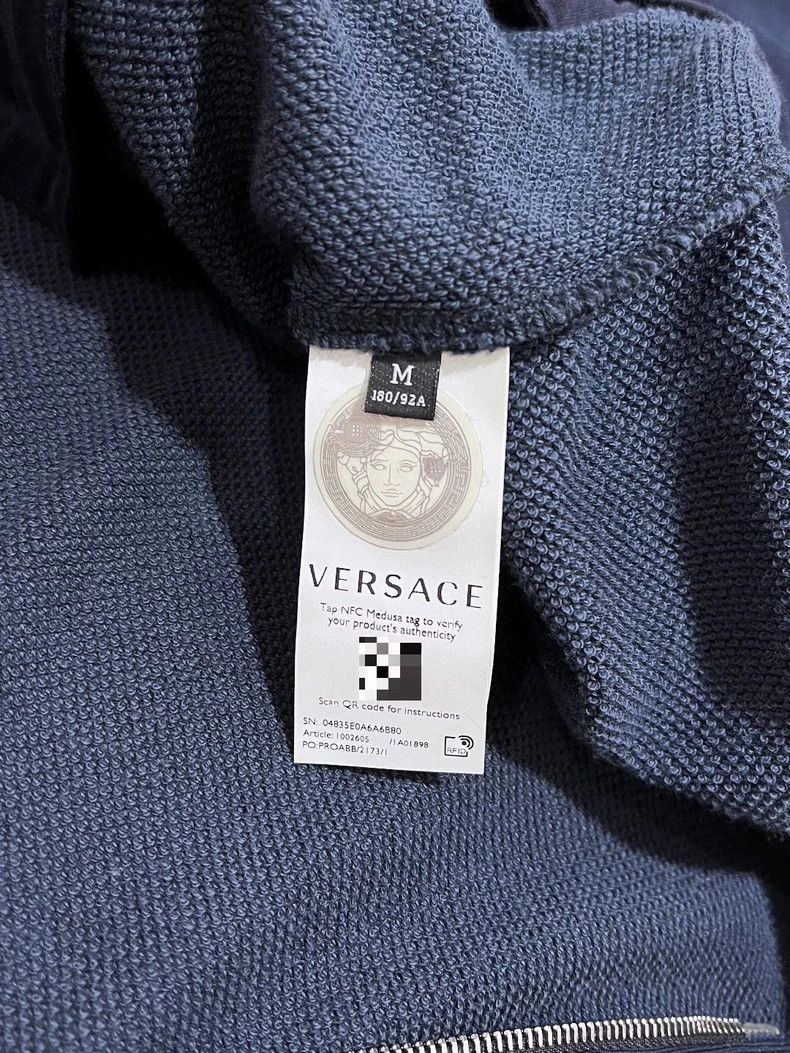 Versace Versace Blue Letter Embroidery Cardigan Size US M / EU 48-50 / 2 - 7 Thumbnail