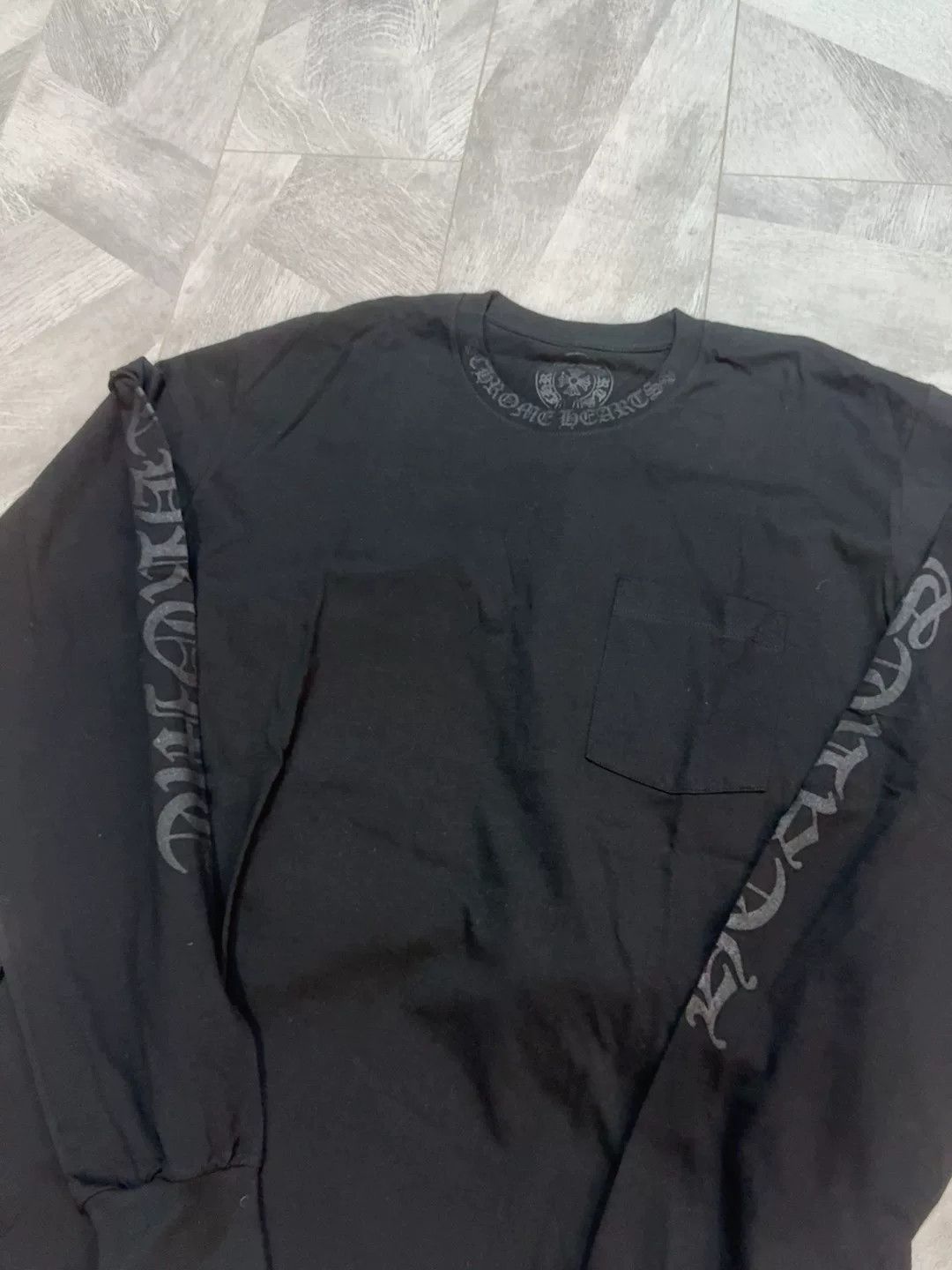 Chrome Hearts Chrome Hearts Black Long Sleeve Logo Tee Size US XL / EU 56 / 4 - 2 Thumbnail
