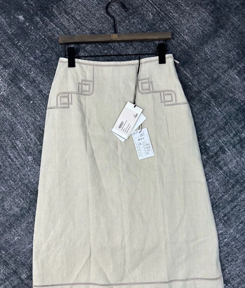 Fendi Fendi Women's Linen Knee-Length Skirt Size US 38 / EU 54 - 3 Thumbnail