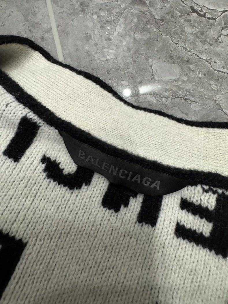 Balenciaga Balenciaga Logo Wool Blend Cardigan Size US M / EU 48-50 / 2 - 2 Thumbnail