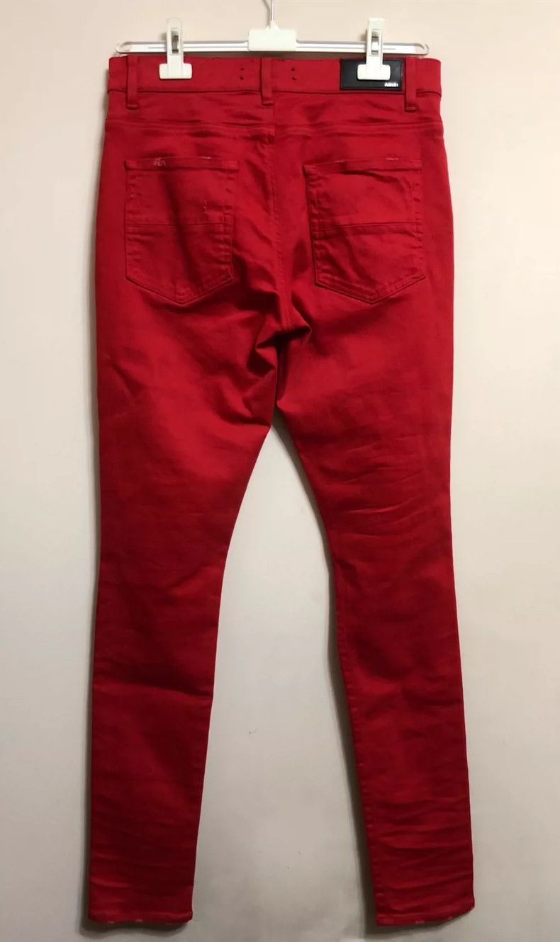 Amiri Amiri MX1 Red Patchwork Denim Jeans Size US 32 / EU 48 - 2 Thumbnail