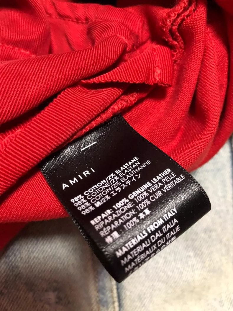 Amiri Amiri MX1 Red Patchwork Denim Jeans Size US 32 / EU 48 - 7 Thumbnail