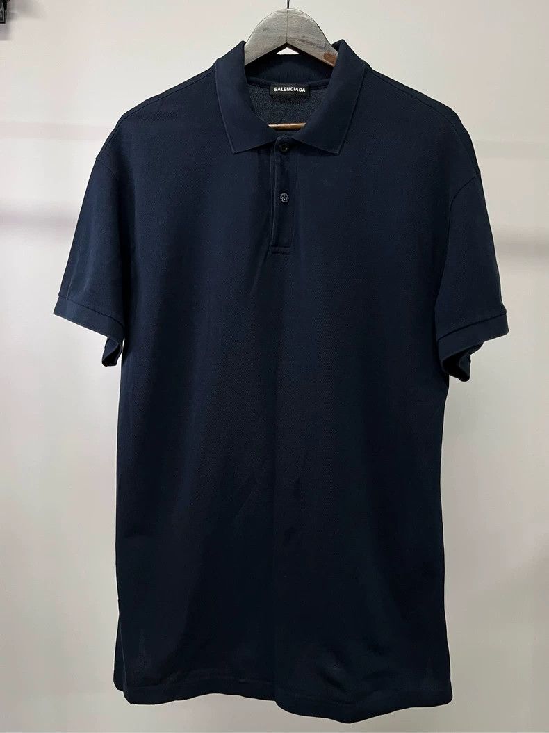 Balenciaga Balenciaga Navy Embroidered Logo Polo Size US M / EU 48-50 / 2 - 2 Thumbnail