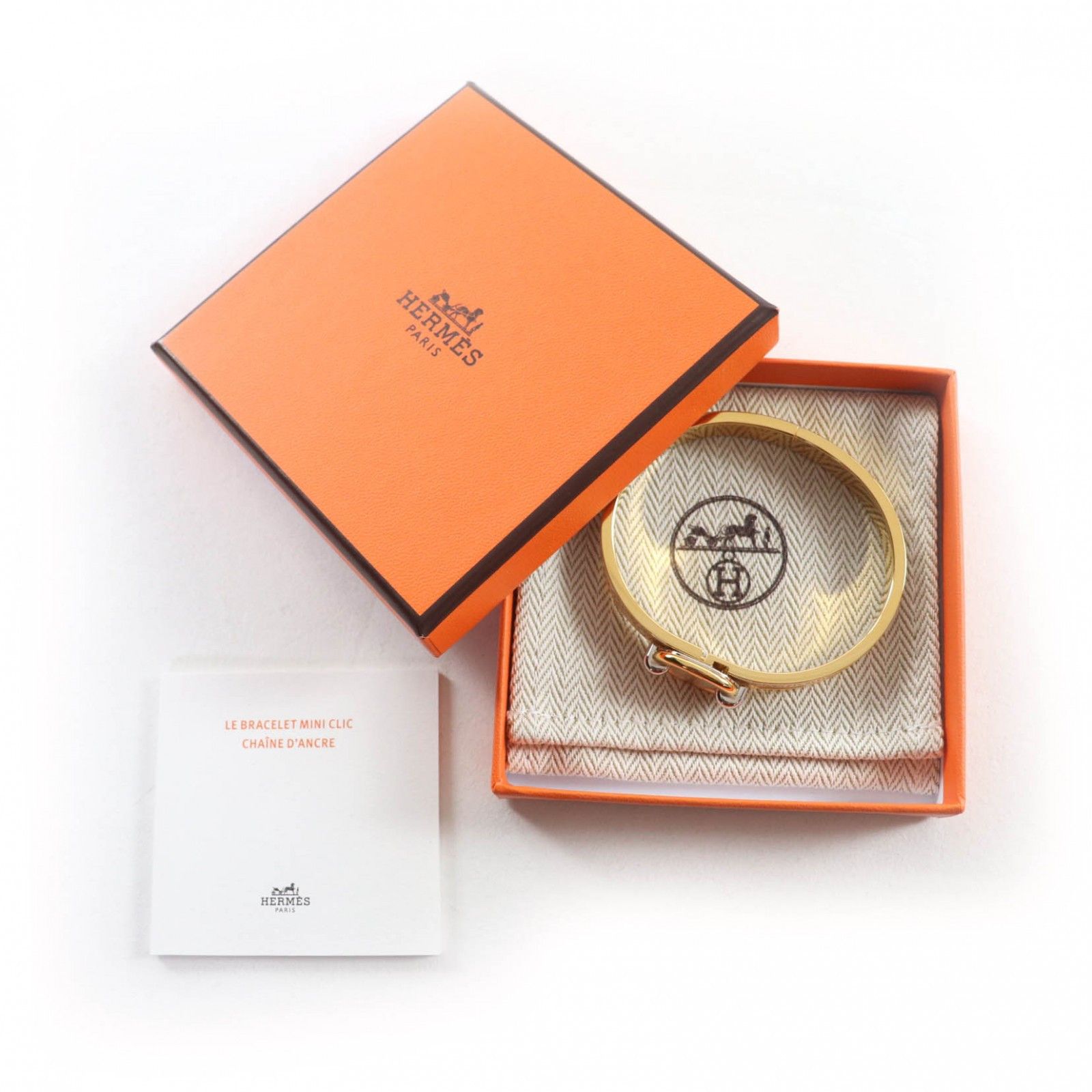 Hermes Hermes Hermès Mini Click Chaine d'Ancre Grand Apparat Bracelet Crocodile skin Bangle DUTY FREE for USA Size ONE SIZE - 2 Thumbnail