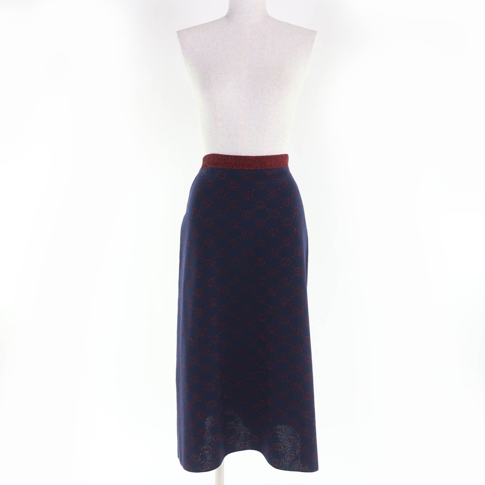 Gucci Gucci Gucci GGPattern Lame Jacquard Wool Knit Skirt Cotton Skirts 605923 DUTY FREE for USA Size ONE SIZE - 2 Thumbnail