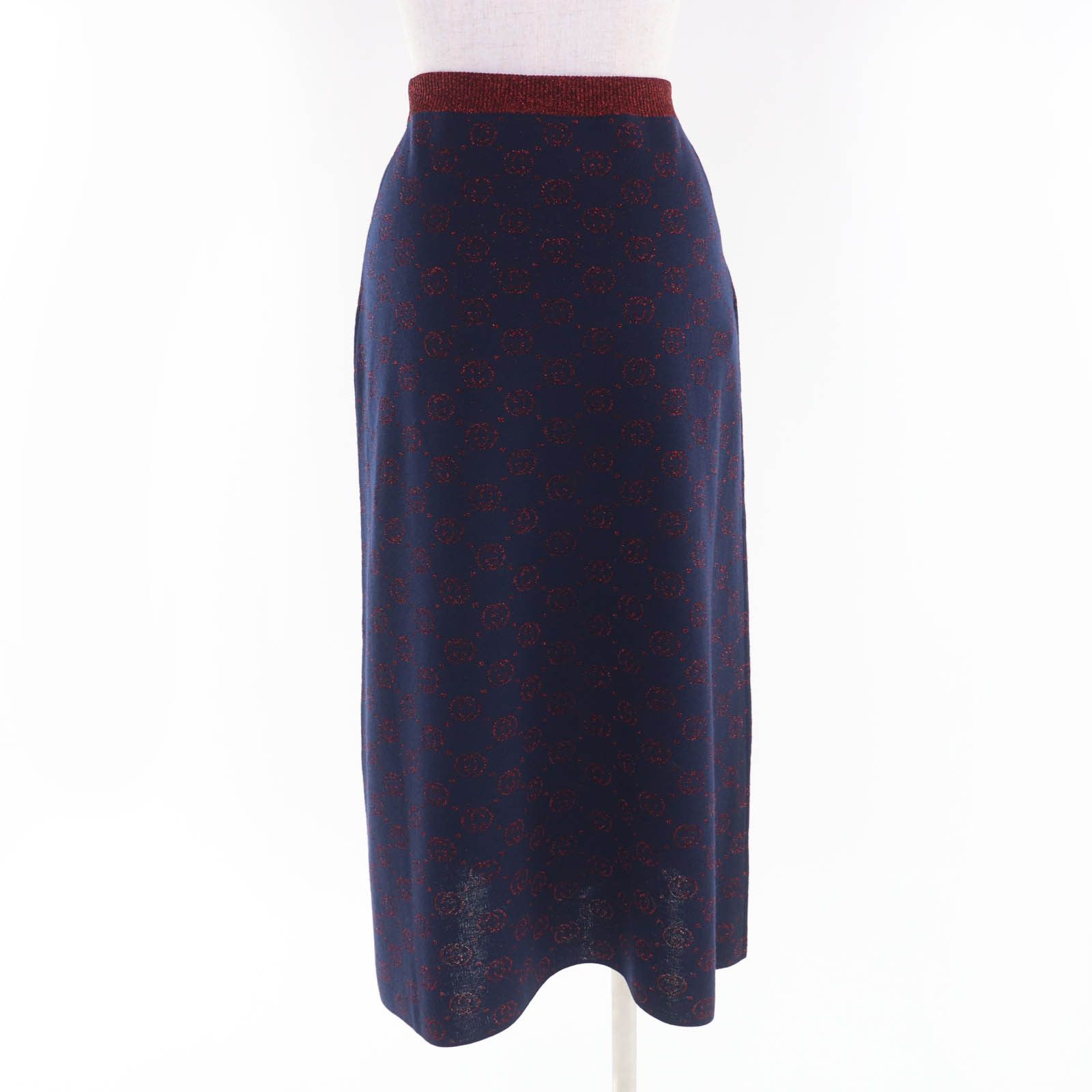 Gucci Gucci Gucci GGPattern Lame Jacquard Wool Knit Skirt Cotton Skirts 605923 DUTY FREE for USA Size ONE SIZE - 4 Thumbnail