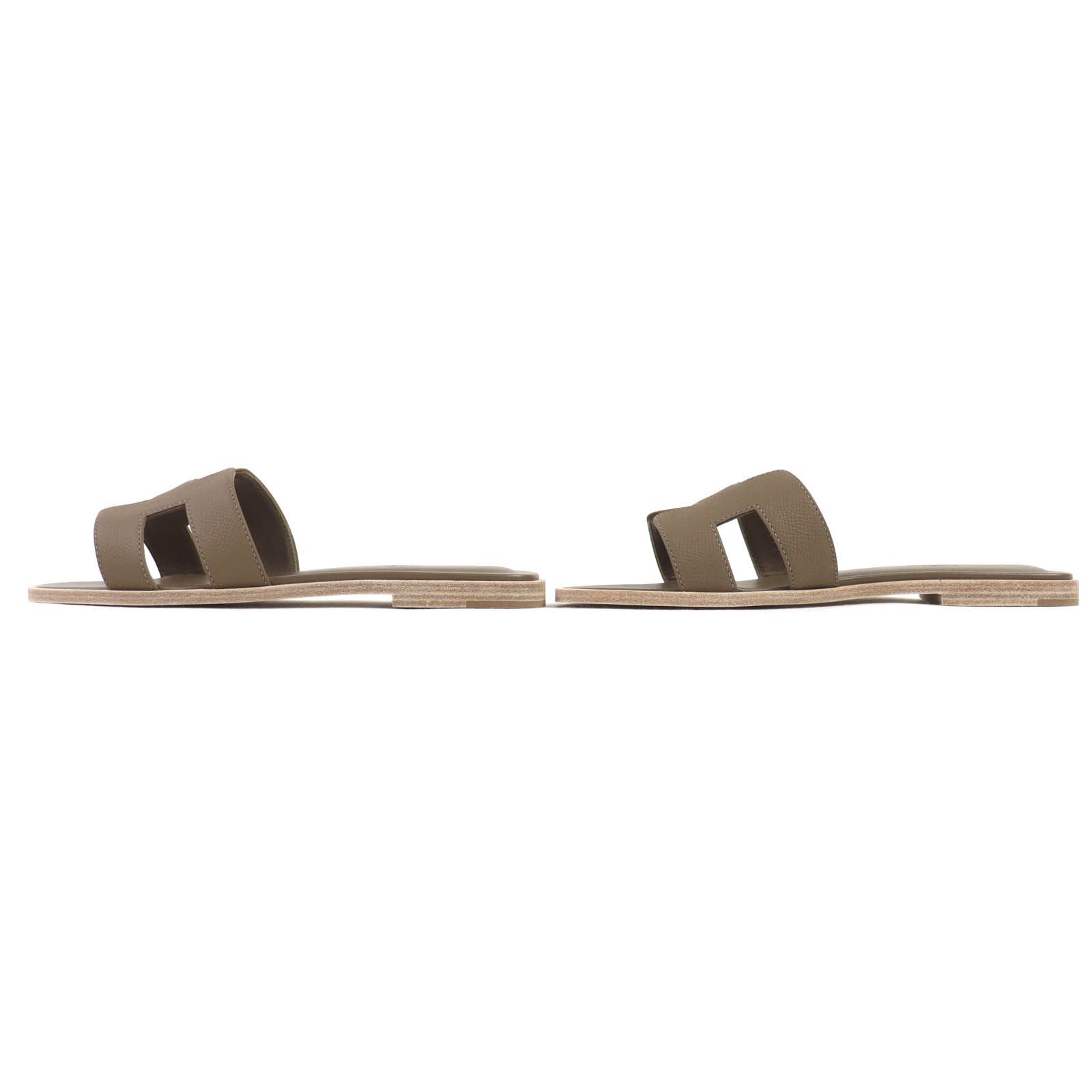 Hermes Hermes Hermes Oran37 Leather Flat Sandals Leather Shoes DUTY FREE for USA Size ONE SIZE - 3 Thumbnail