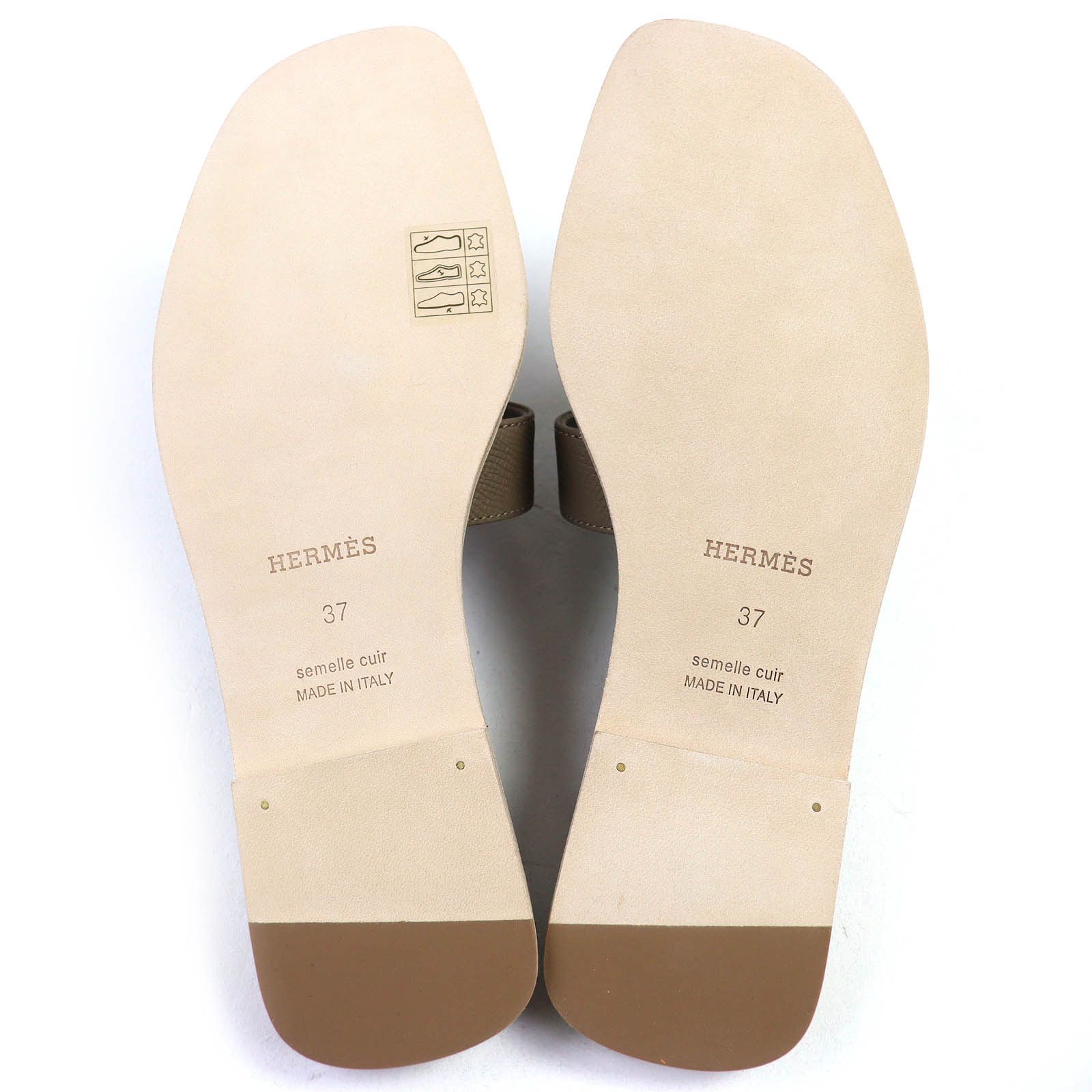 Hermes Hermes Hermes Oran37 Leather Flat Sandals Leather Shoes DUTY FREE for USA Size ONE SIZE - 8 Thumbnail