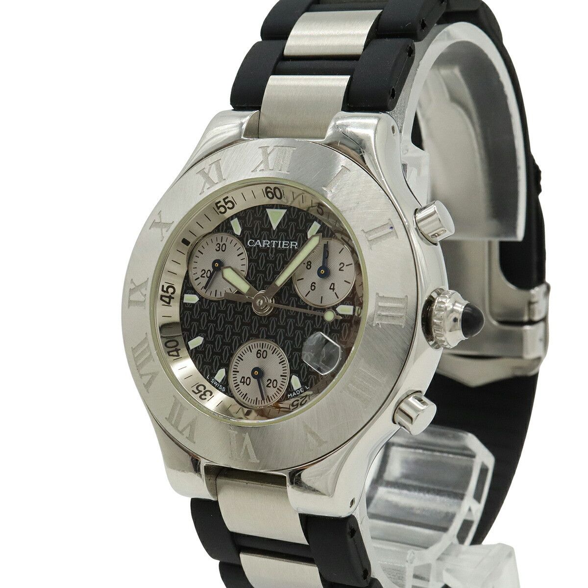 Cartier Cartier Cartier Must 21 Chronoscaph Stainless Steel Watch Metal Quartz W10125U2 DUTY FREE for USA Size ONE SIZE - 8 Thumbnail