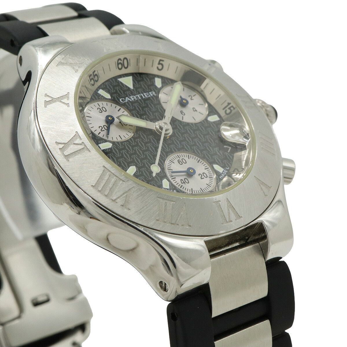 Cartier Cartier Cartier Must 21 Chronoscaph Stainless Steel Watch Metal Quartz W10125U2 DUTY FREE for USA Size ONE SIZE - 4 Thumbnail
