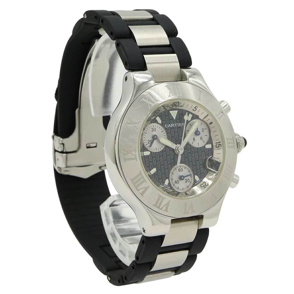 Cartier Cartier Cartier Must 21 Chronoscaph Stainless Steel Watch Metal Quartz W10125U2 DUTY FREE for USA Size ONE SIZE - 3 Thumbnail